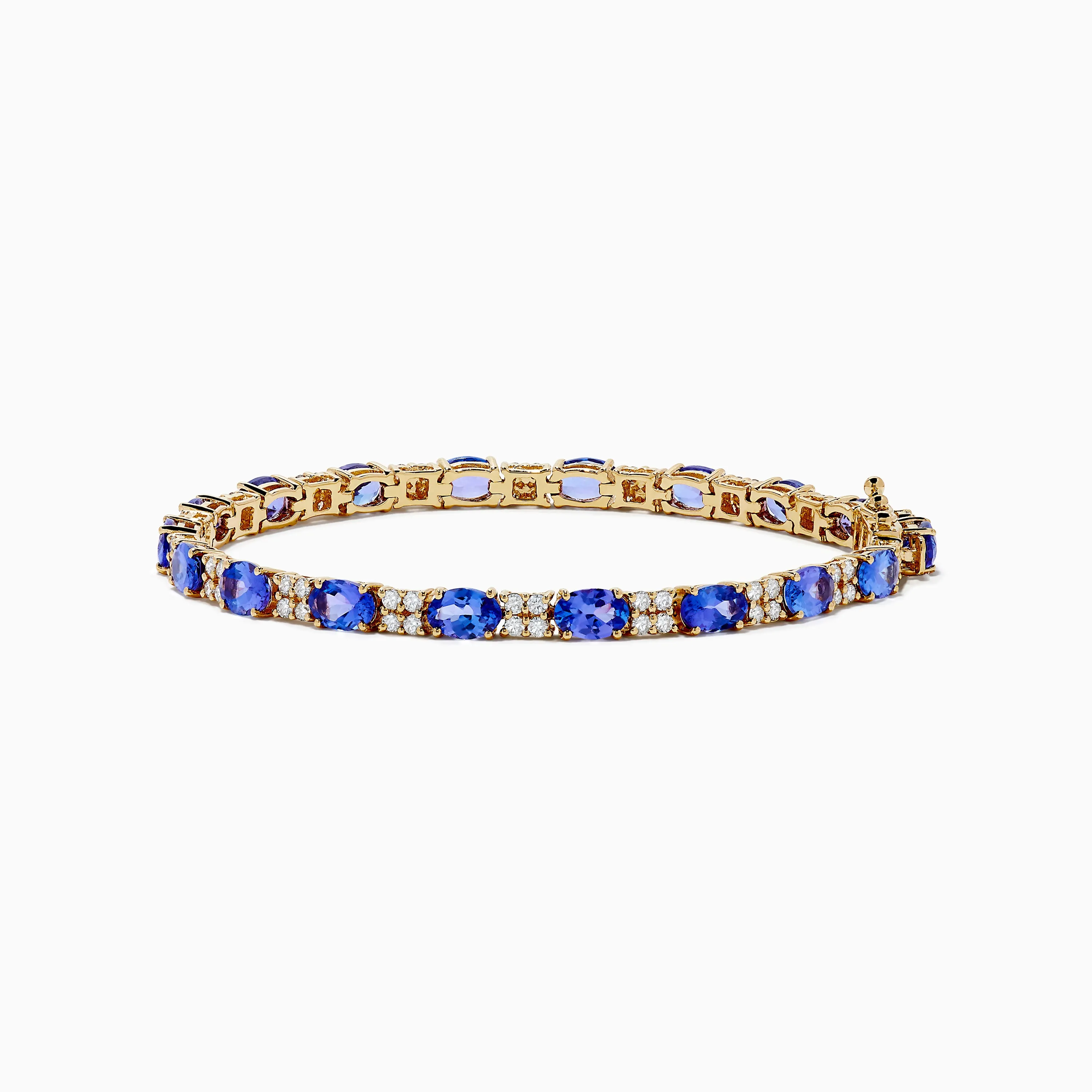 14K Yellow Gold Tanzanite and Diamond Tennis Bracelet sold by Effy
