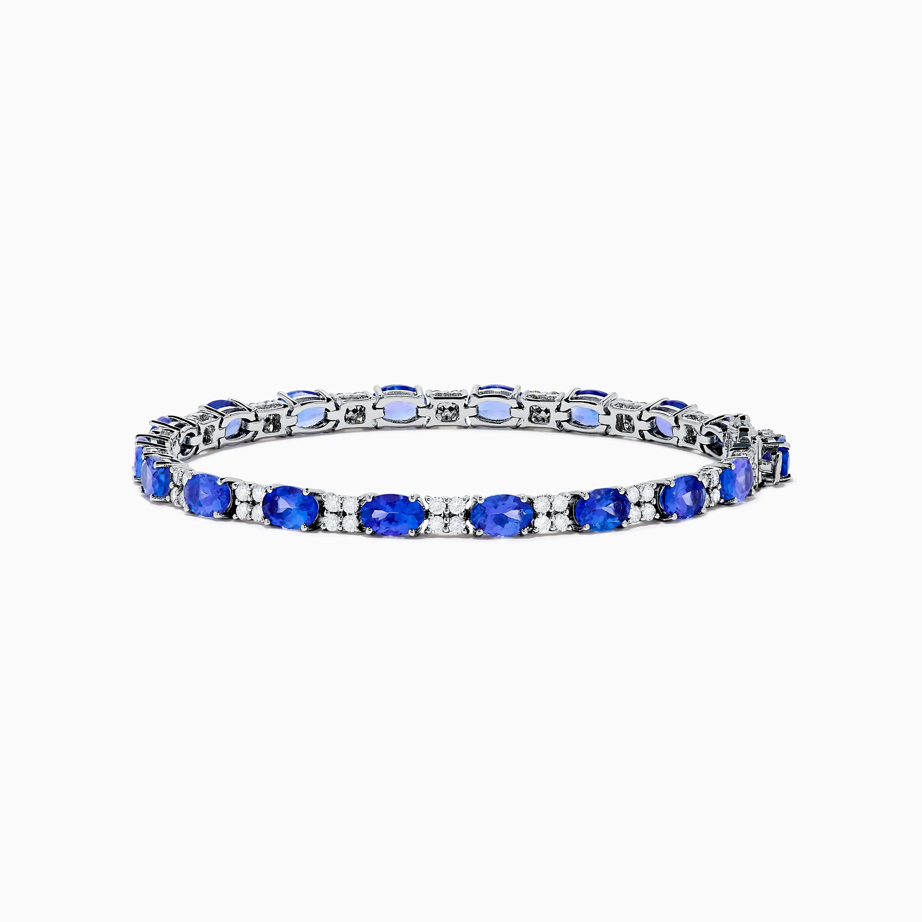 14K White Gold Tanzanite and Diamond Tennis Bracelet sold by Effy