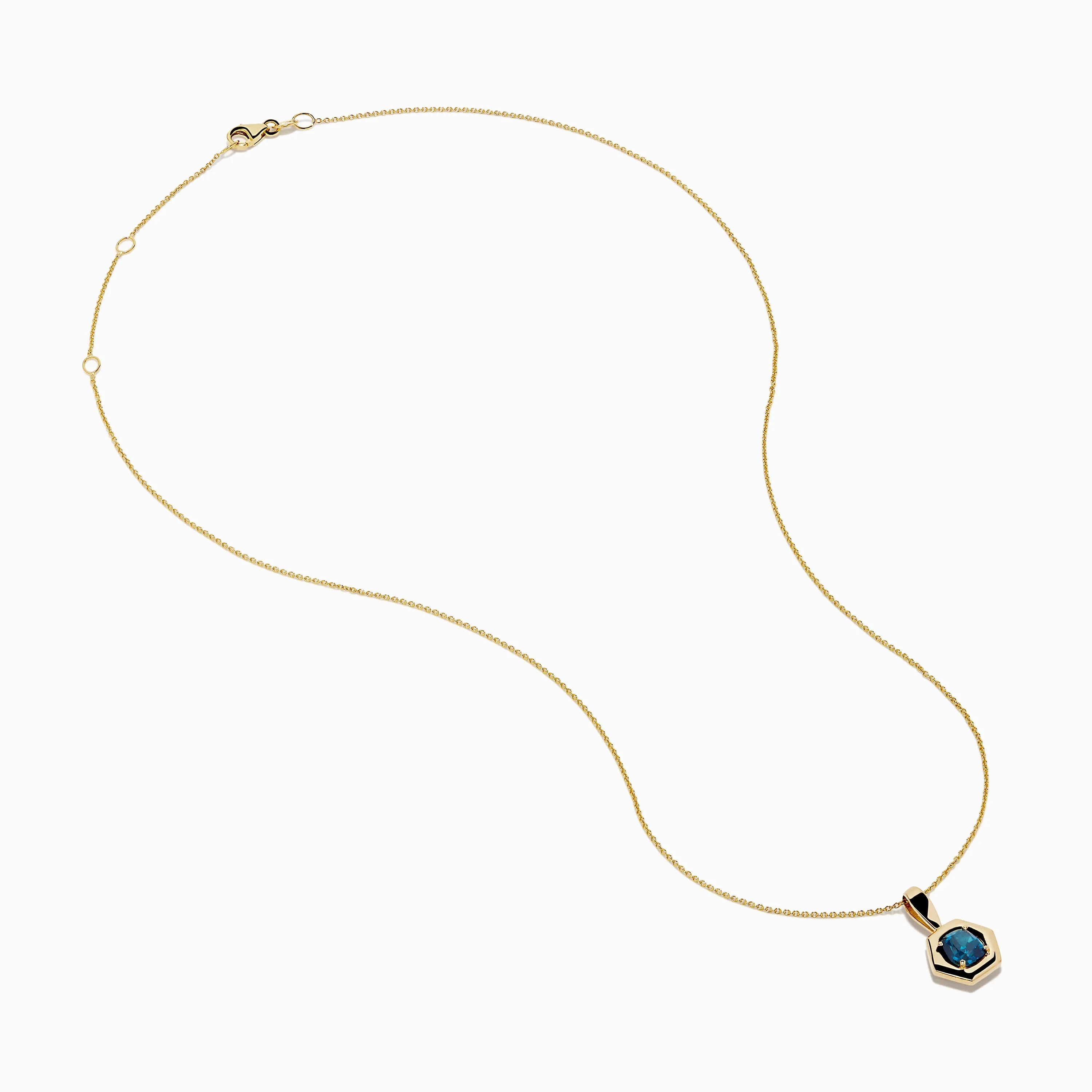 14K Yellow Gold Blue Diamond Cushion Pendant sold by Effy product image thumbnail 2