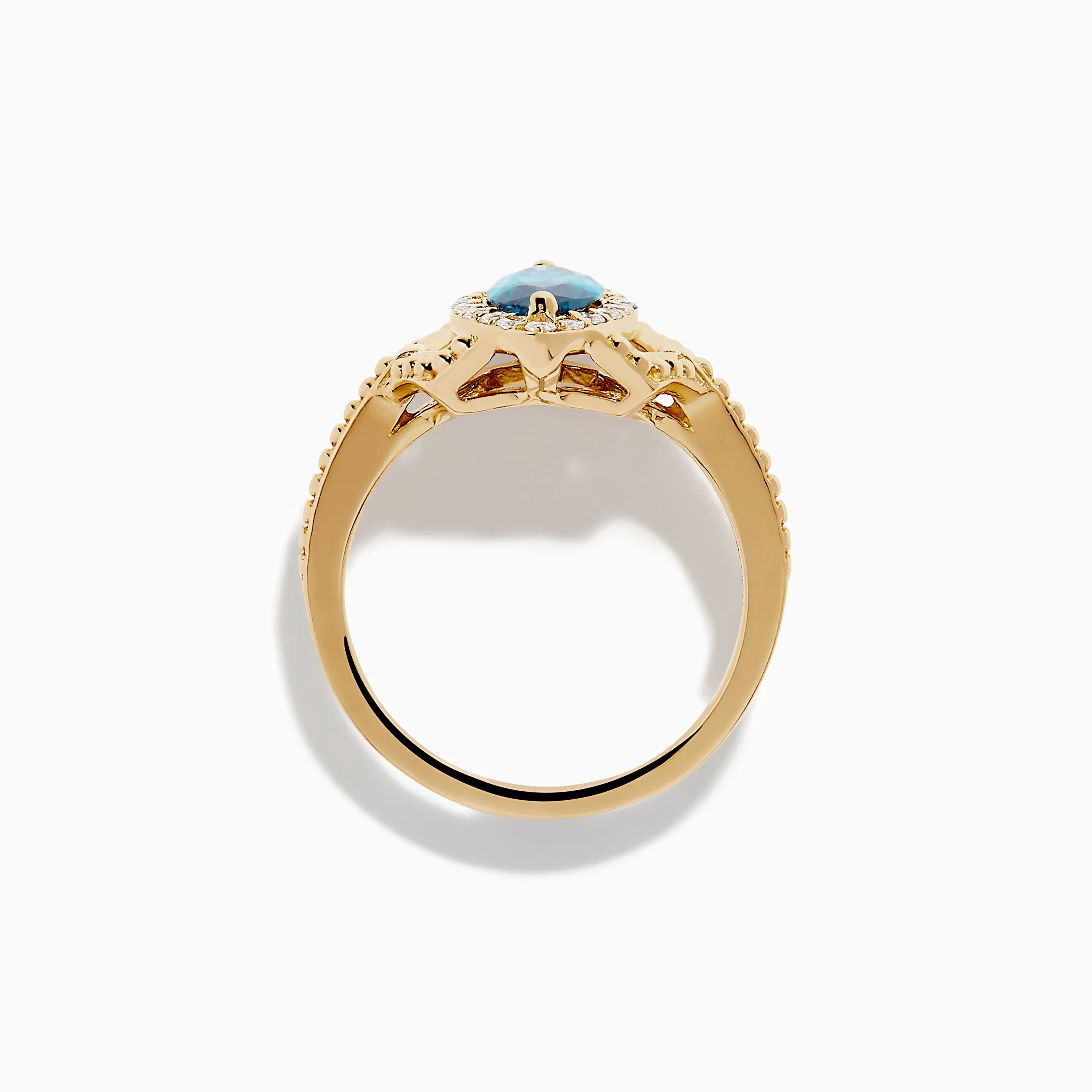14K Yellow Gold Blue and White Diamond Marquise Ring sold by Effy product image thumbnail 3