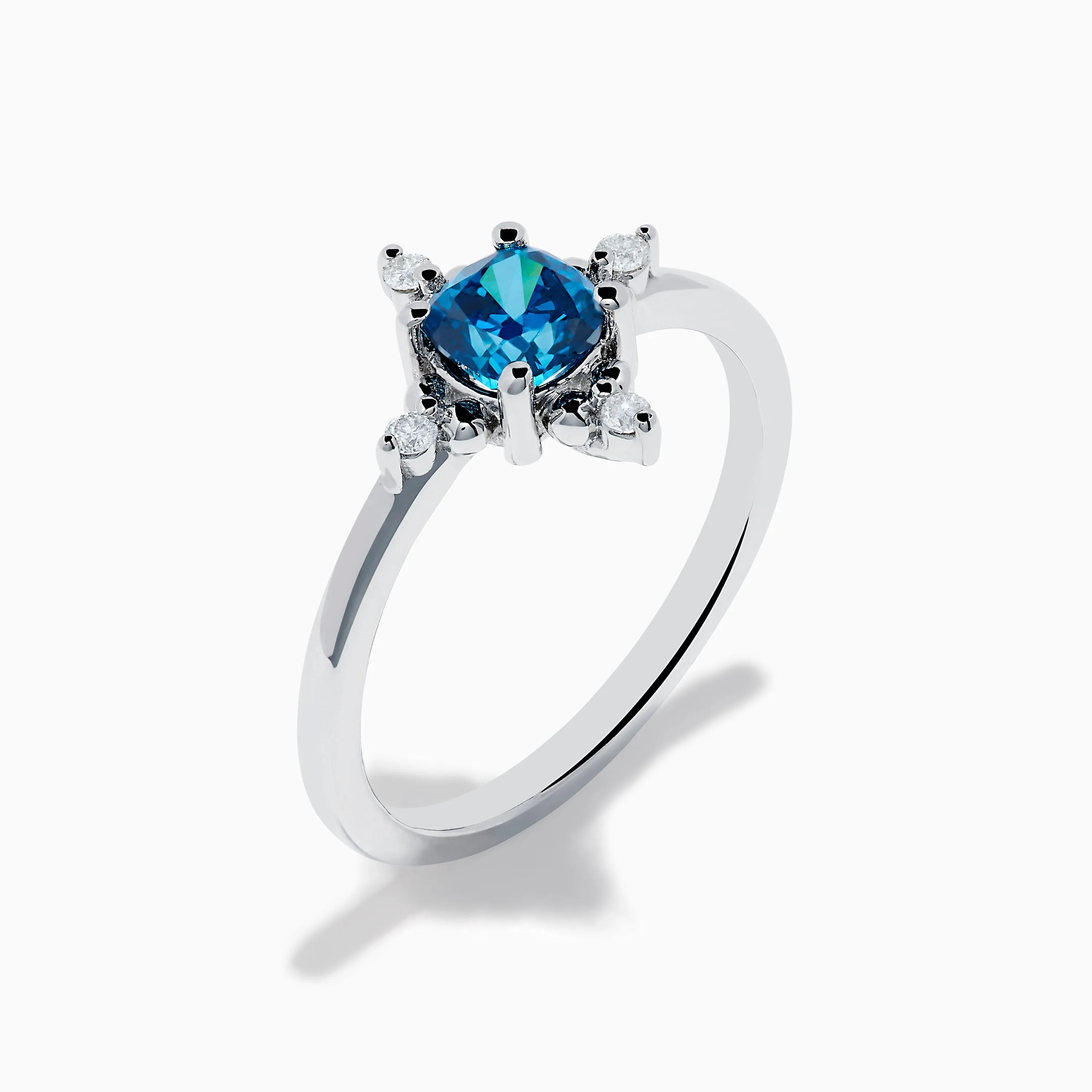 14K White Gold Blue and White Diamond Ring sold by Effy product image thumbnail 4
