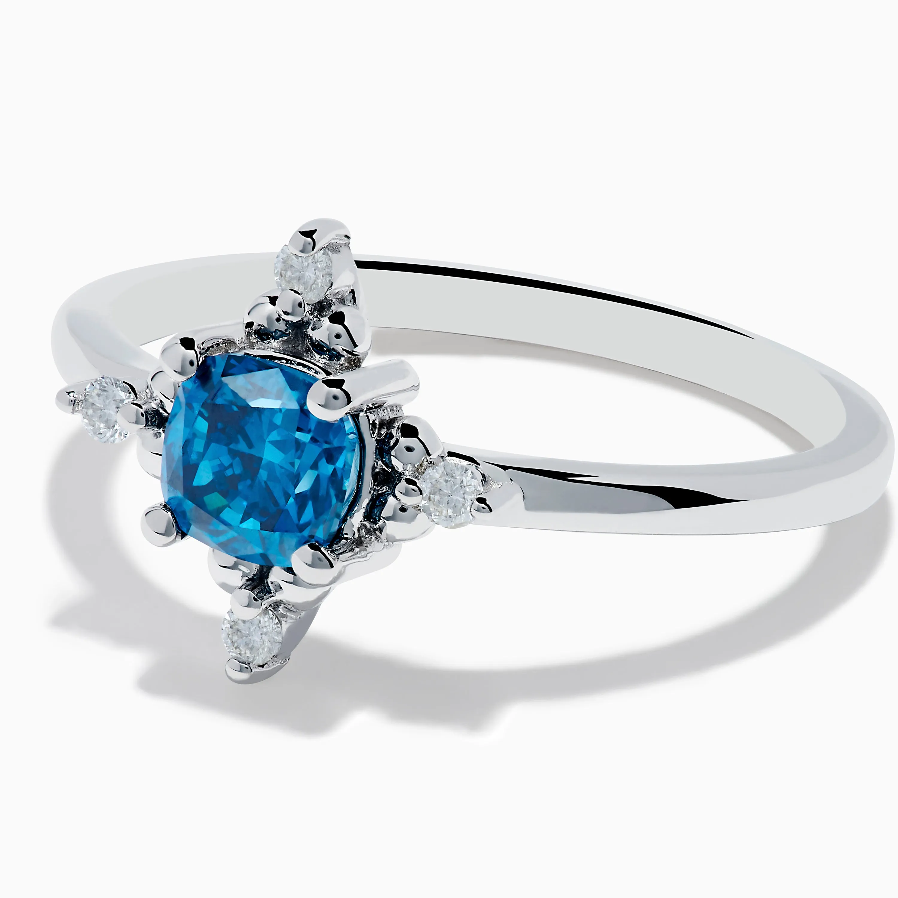 14K White Gold Blue and White Diamond Ring sold by Effy product image thumbnail 2