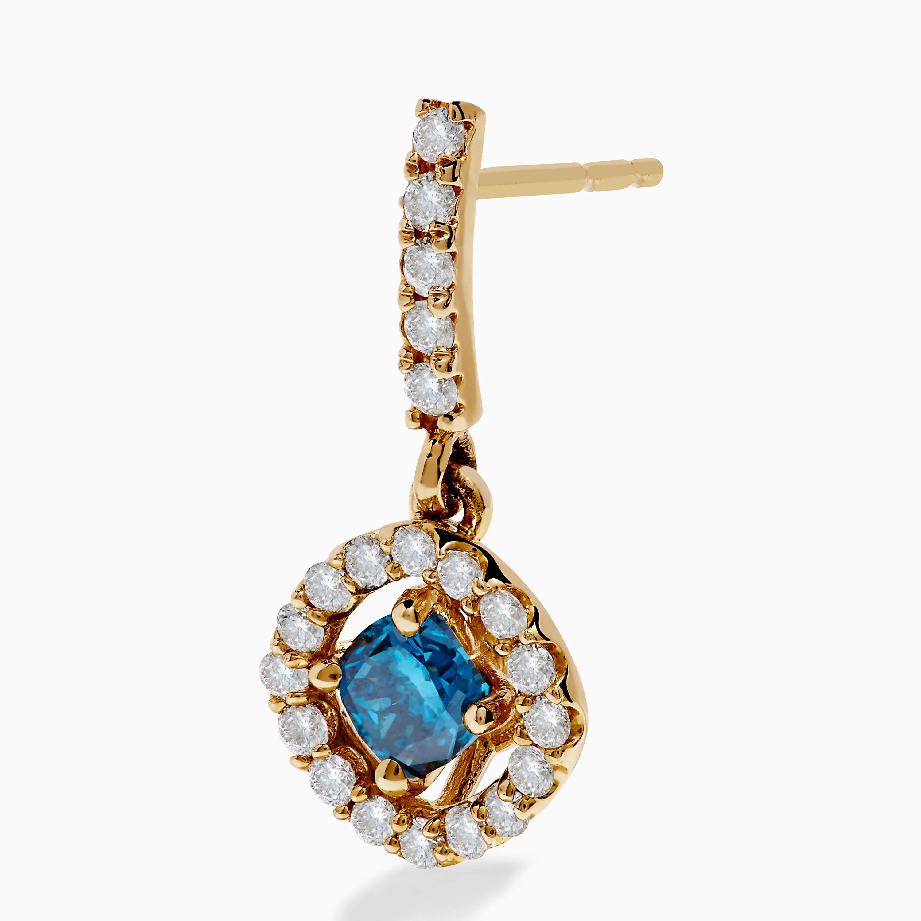 14K Yellow Gold Blue and White Diamond Dangle Earrings sold by Effy product image thumbnail 2