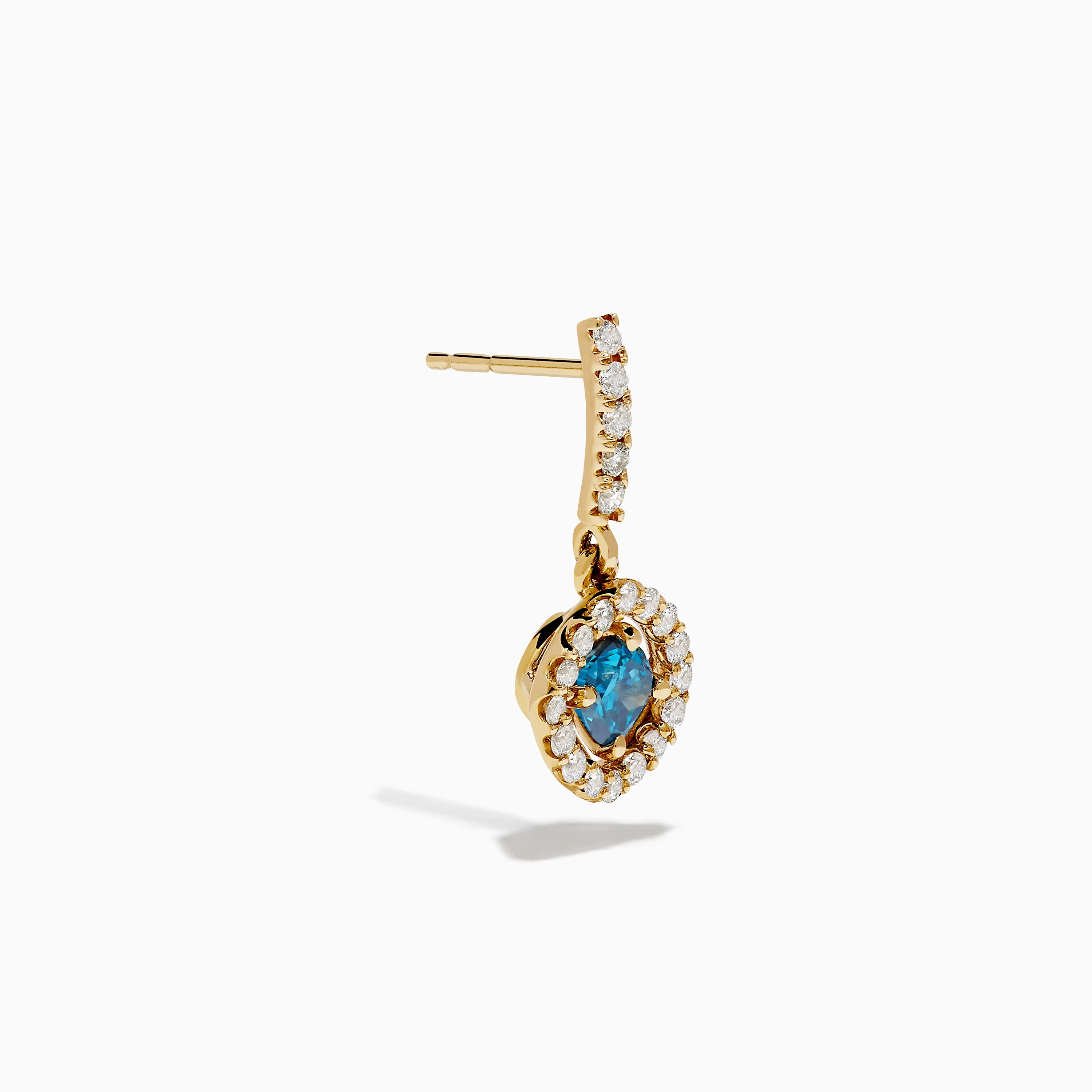 14K Yellow Gold Blue and White Diamond Dangle Earrings sold by Effy product image thumbnail 4