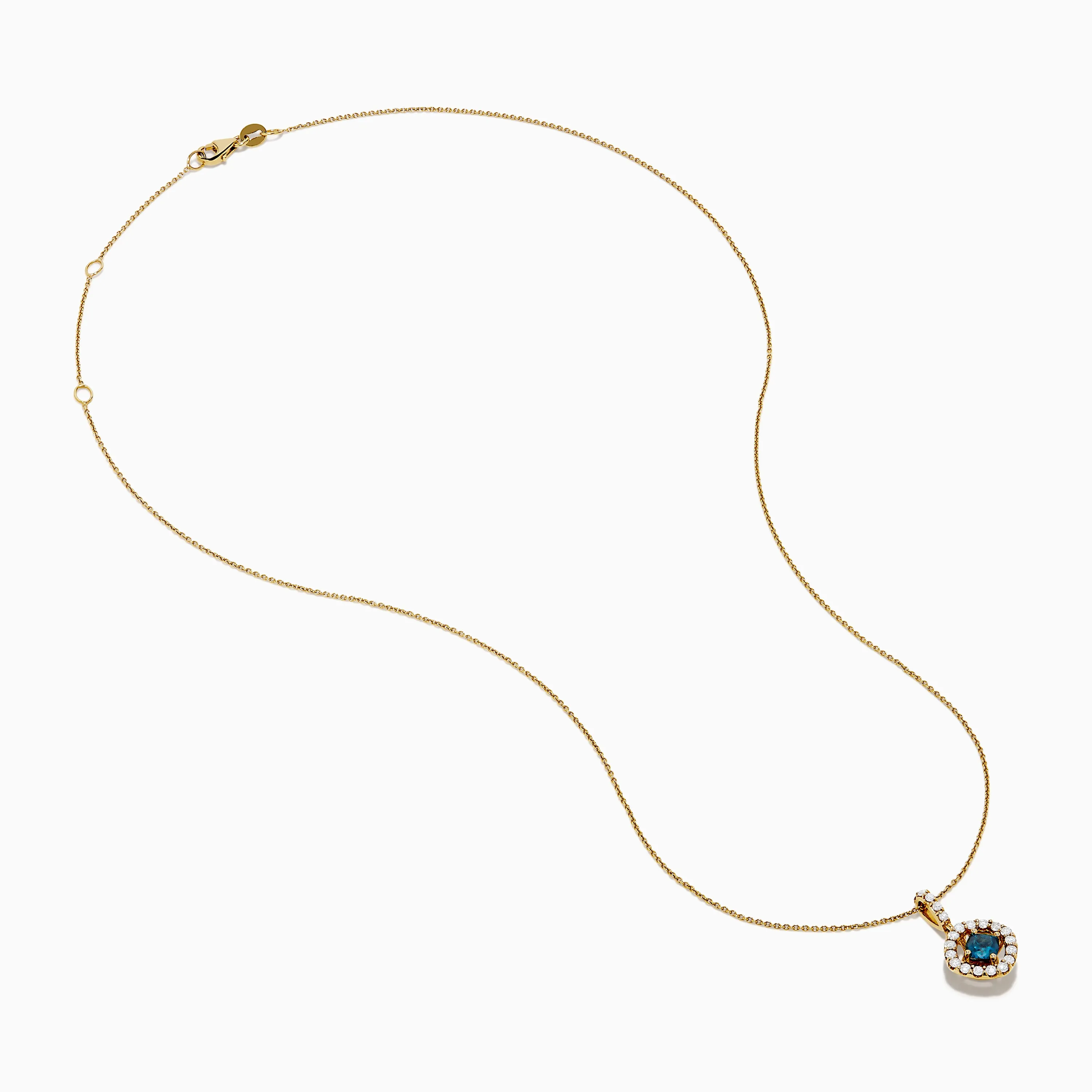 14K Yellow Gold Blue and White Diamond Halo Pendant sold by Effy product image thumbnail 2