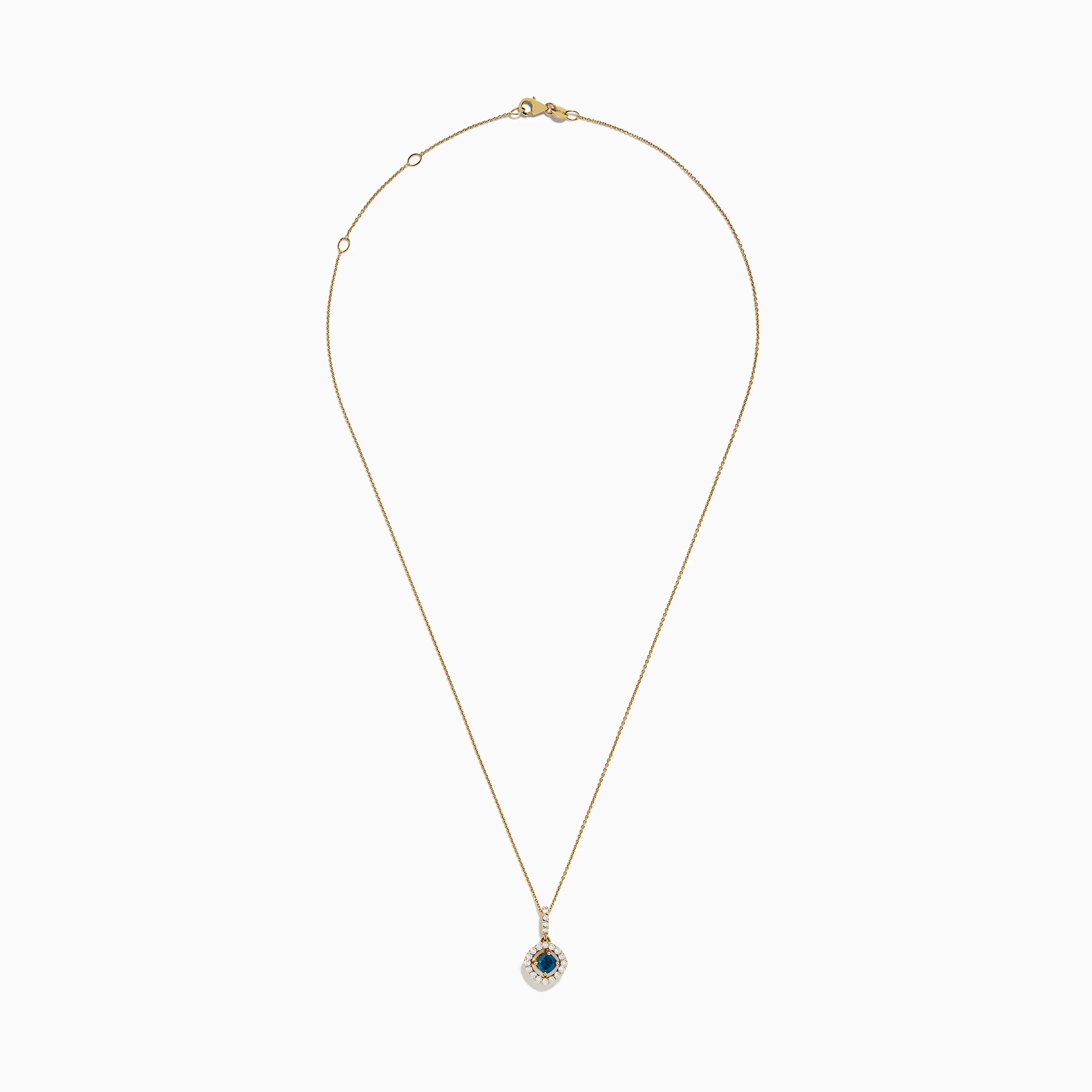 14K Yellow Gold Blue and White Diamond Halo Pendant sold by Effy product image thumbnail 4