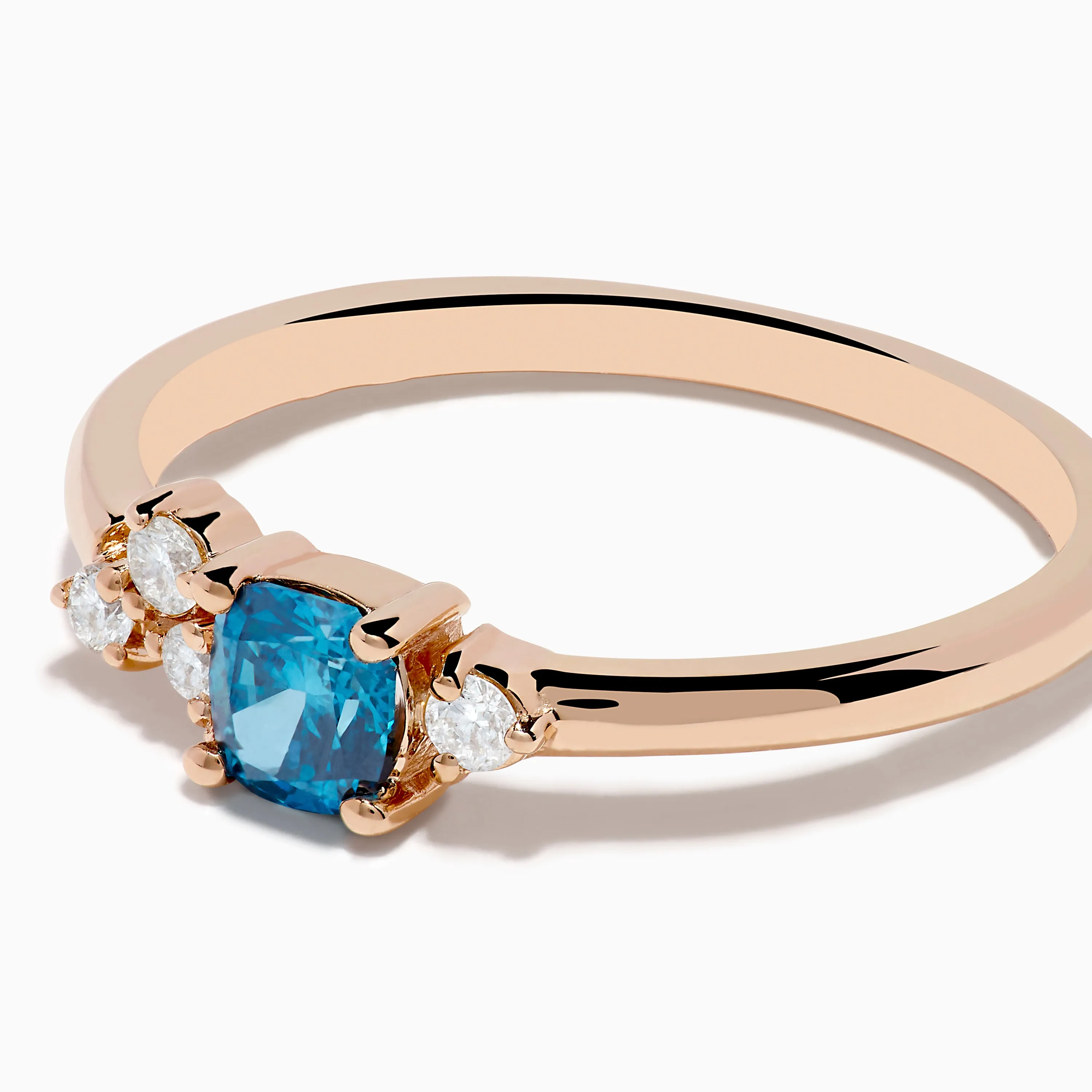 14K Rose Gold Blue and White Diamond Ring sold by Effy product image thumbnail 2