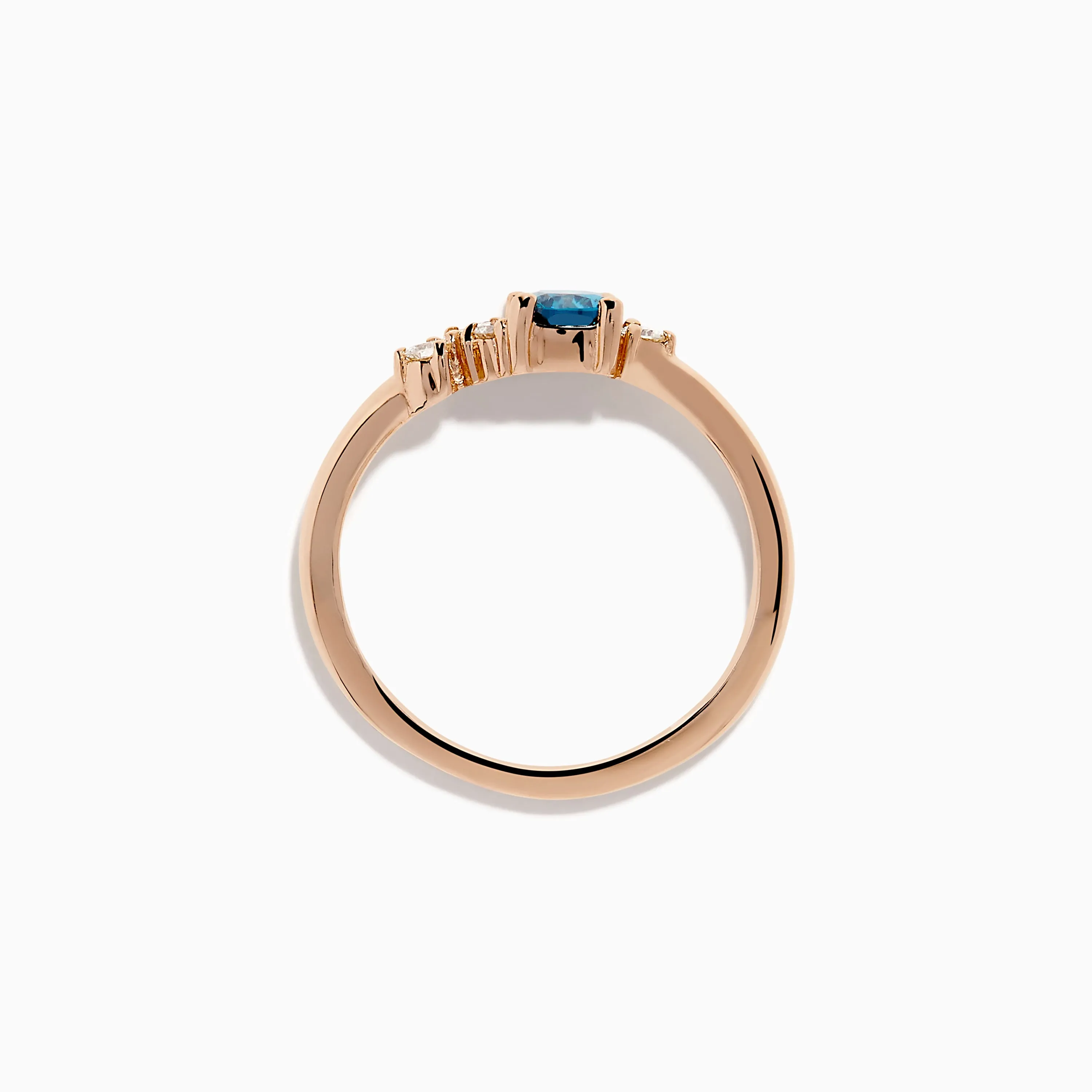 14K Rose Gold Blue and White Diamond Ring sold by Effy product image thumbnail 4