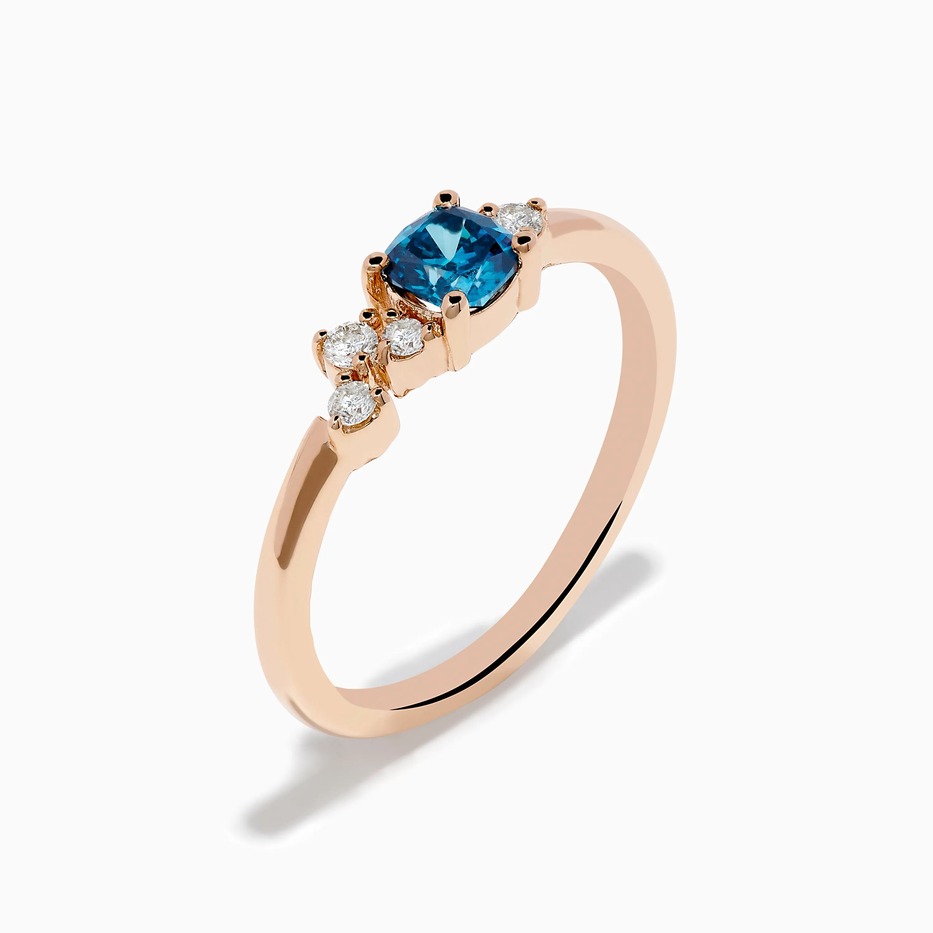 14K Rose Gold Blue and White Diamond Ring sold by Effy product image thumbnail 3