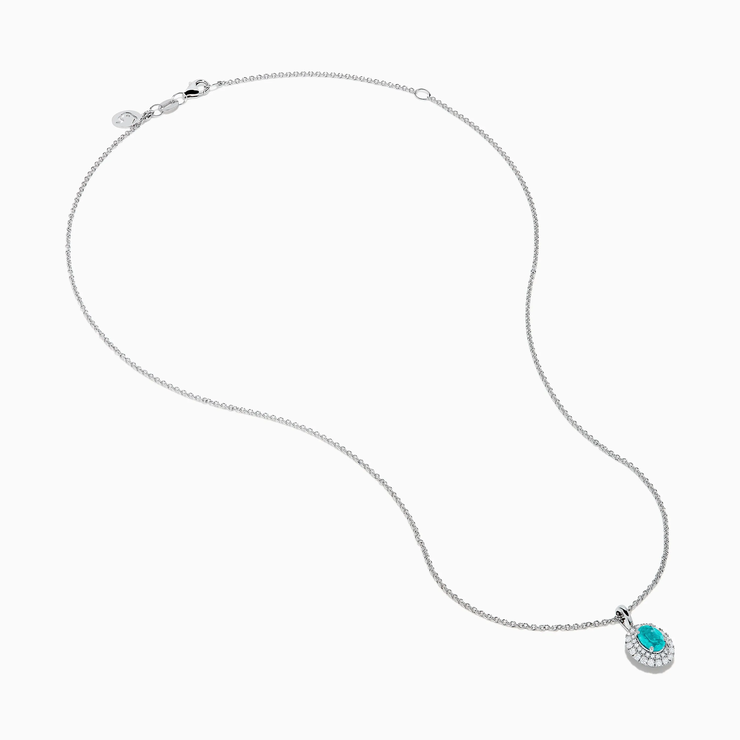 18K White Gold Paraiba and Diamond Pendant sold by Effy product image thumbnail 2