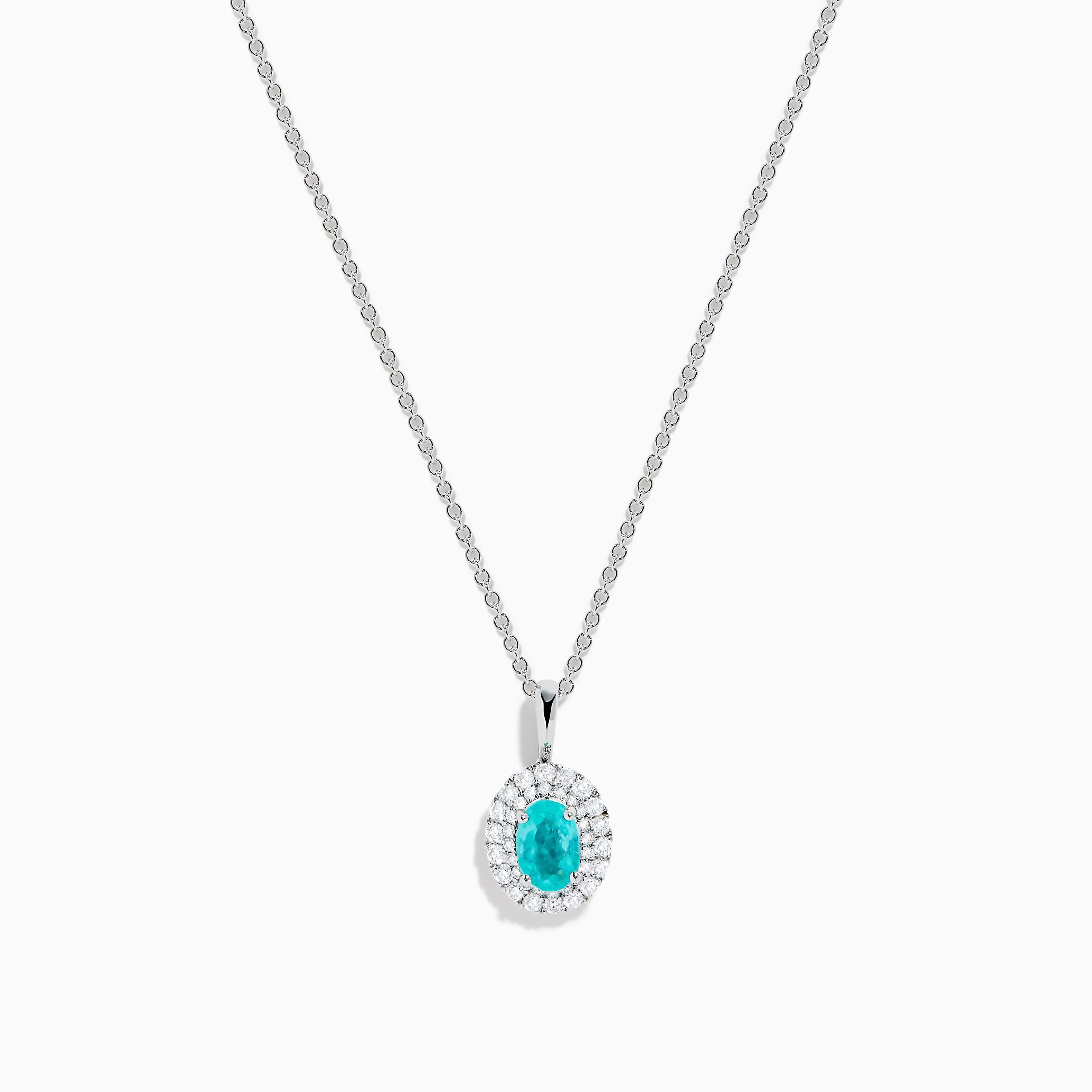 18K White Gold Paraiba and Diamond Pendant sold by Effy