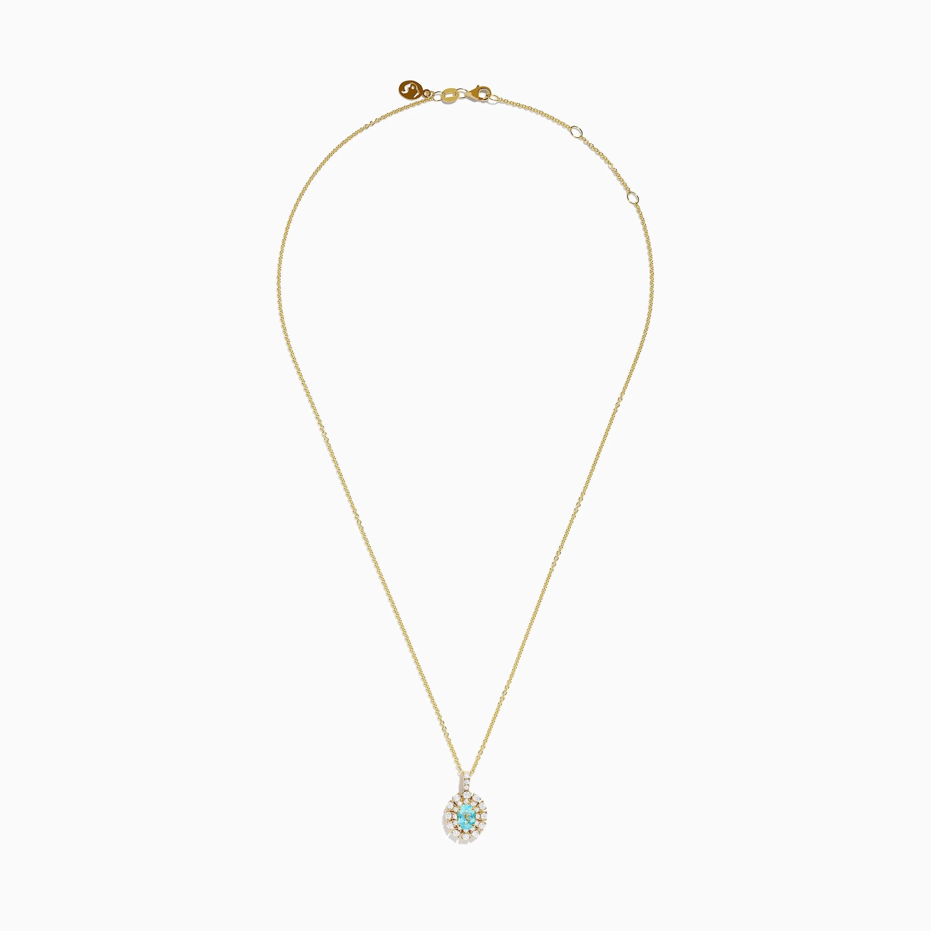 18K Yellow Gold Paraiba and Diamond Pendant sold by Effy product image thumbnail 3