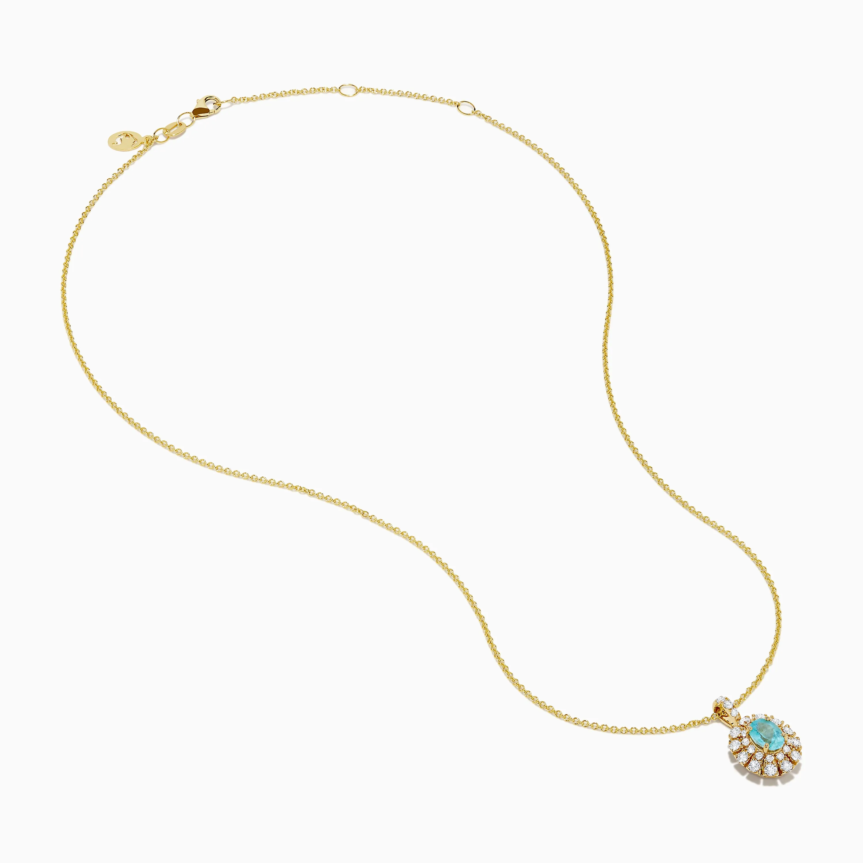 18K Yellow Gold Paraiba and Diamond Pendant sold by Effy product image thumbnail 2