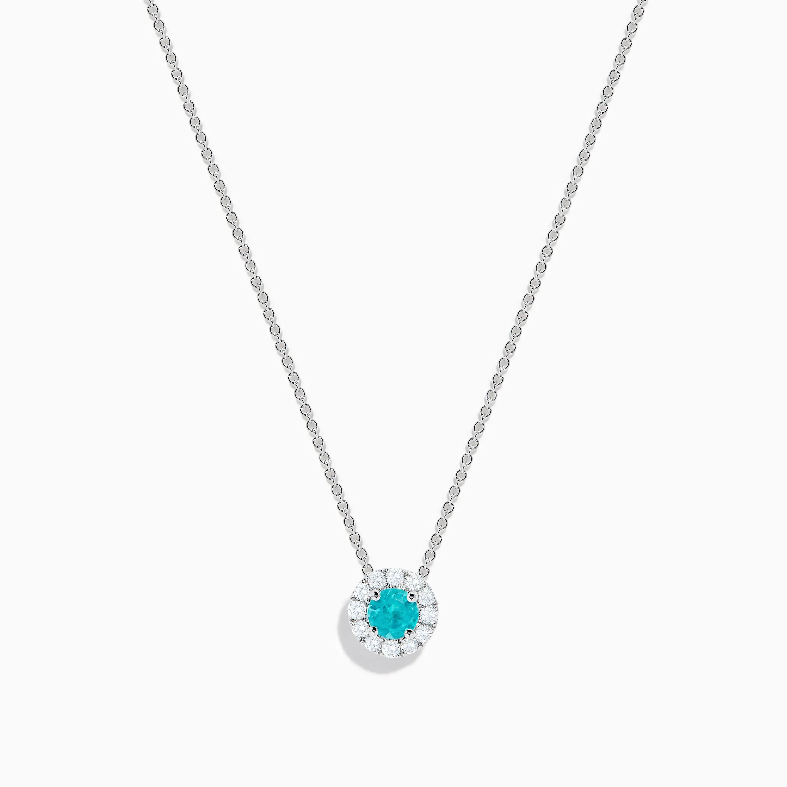 18K White Gold Paraiba and Diamond Pendant sold by Effy