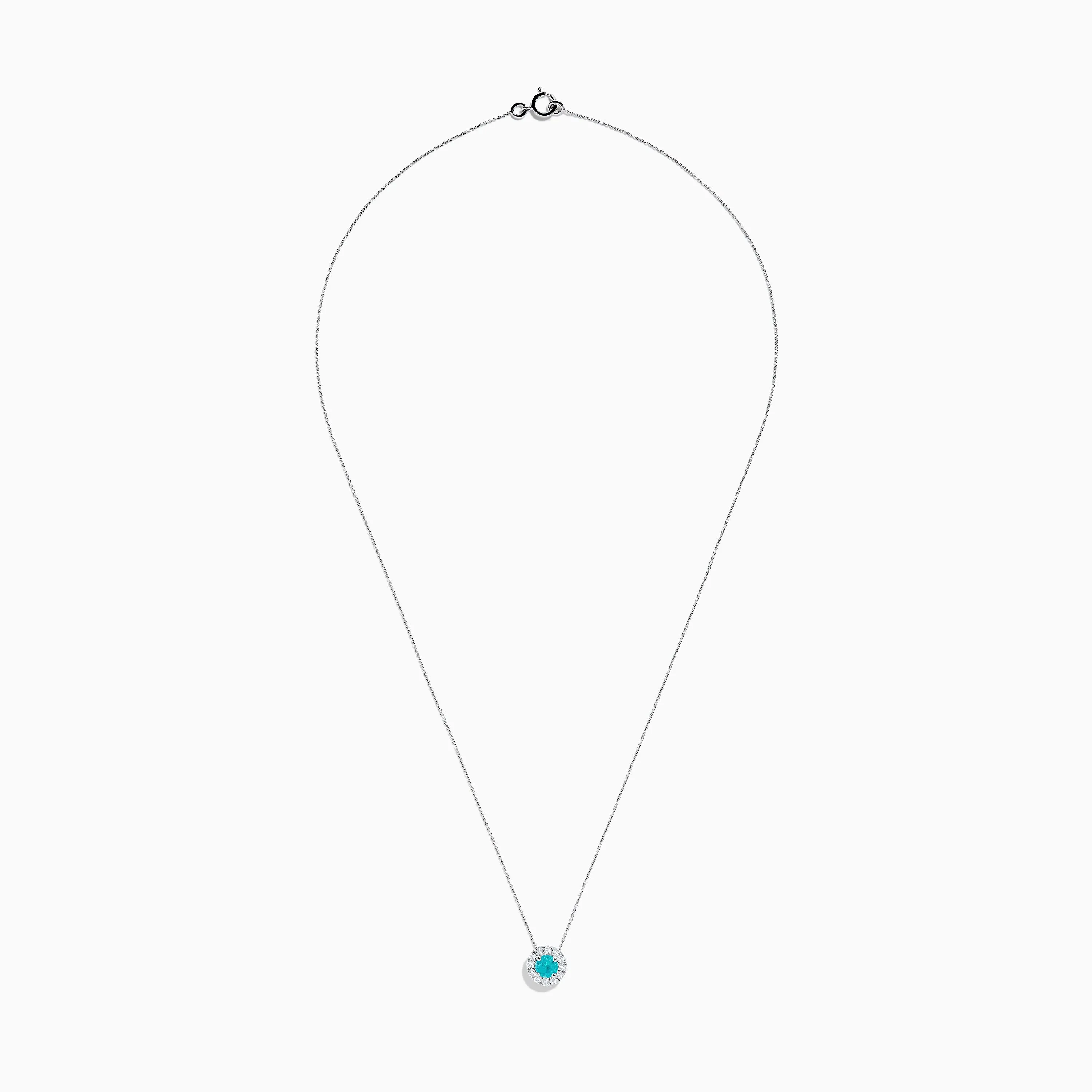 18K White Gold Paraiba and Diamond Pendant sold by Effy product image thumbnail 3