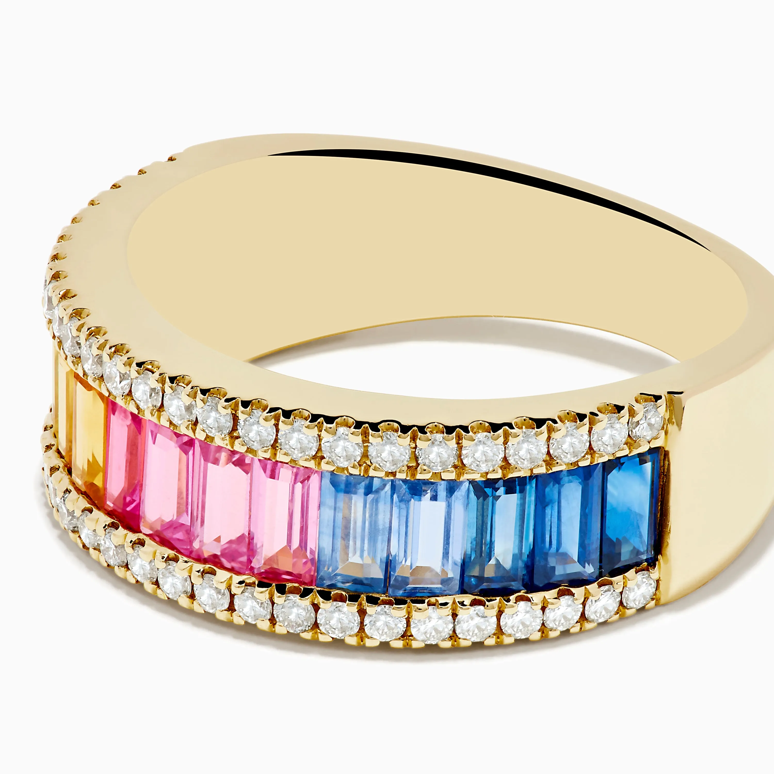 Watercolors 14K Yellow Gold Multi Color Sapphire and Diamond Ring sold by Effy product image thumbnail 2