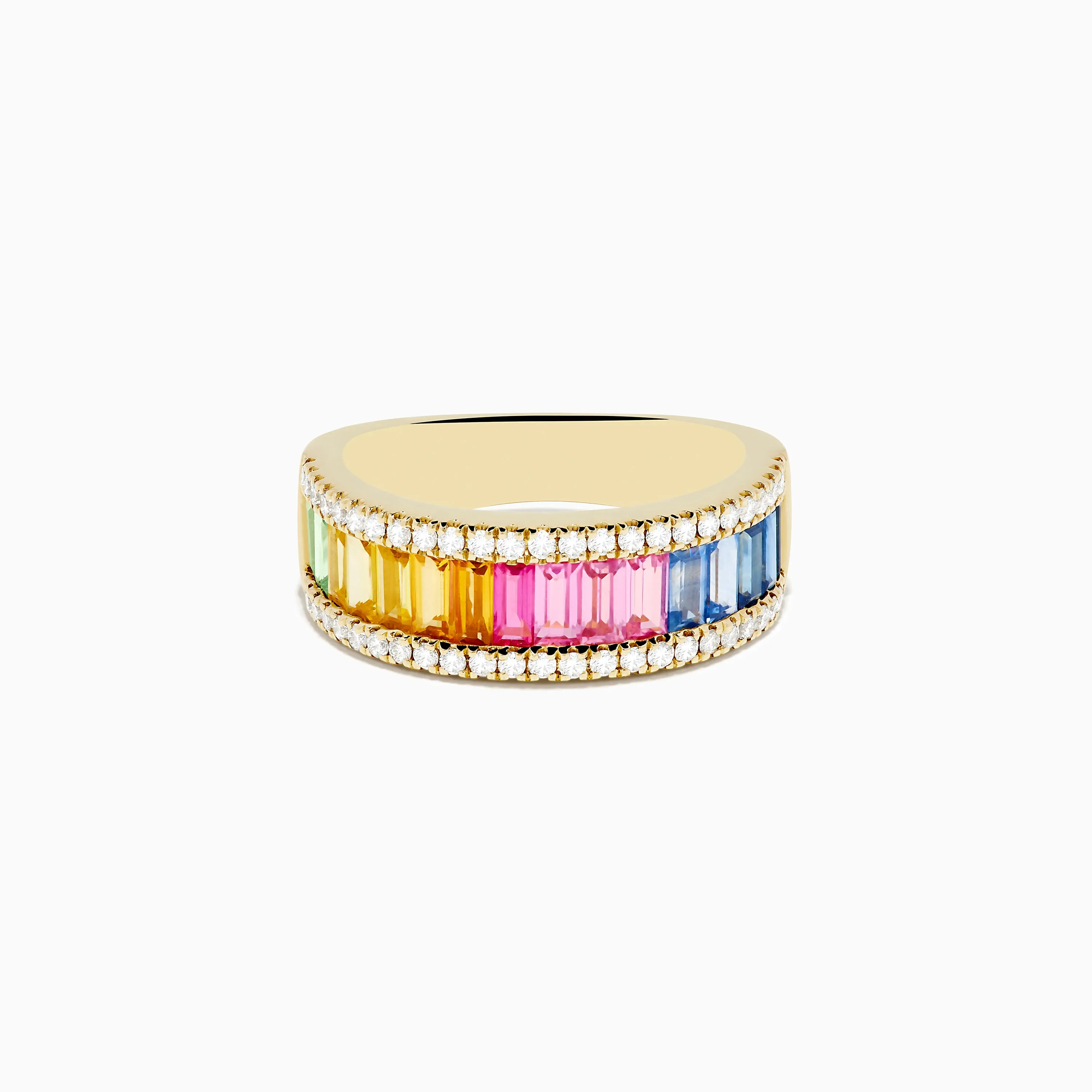 Watercolors 14K Yellow Gold Multi Color Sapphire and Diamond Ring sold by Effy