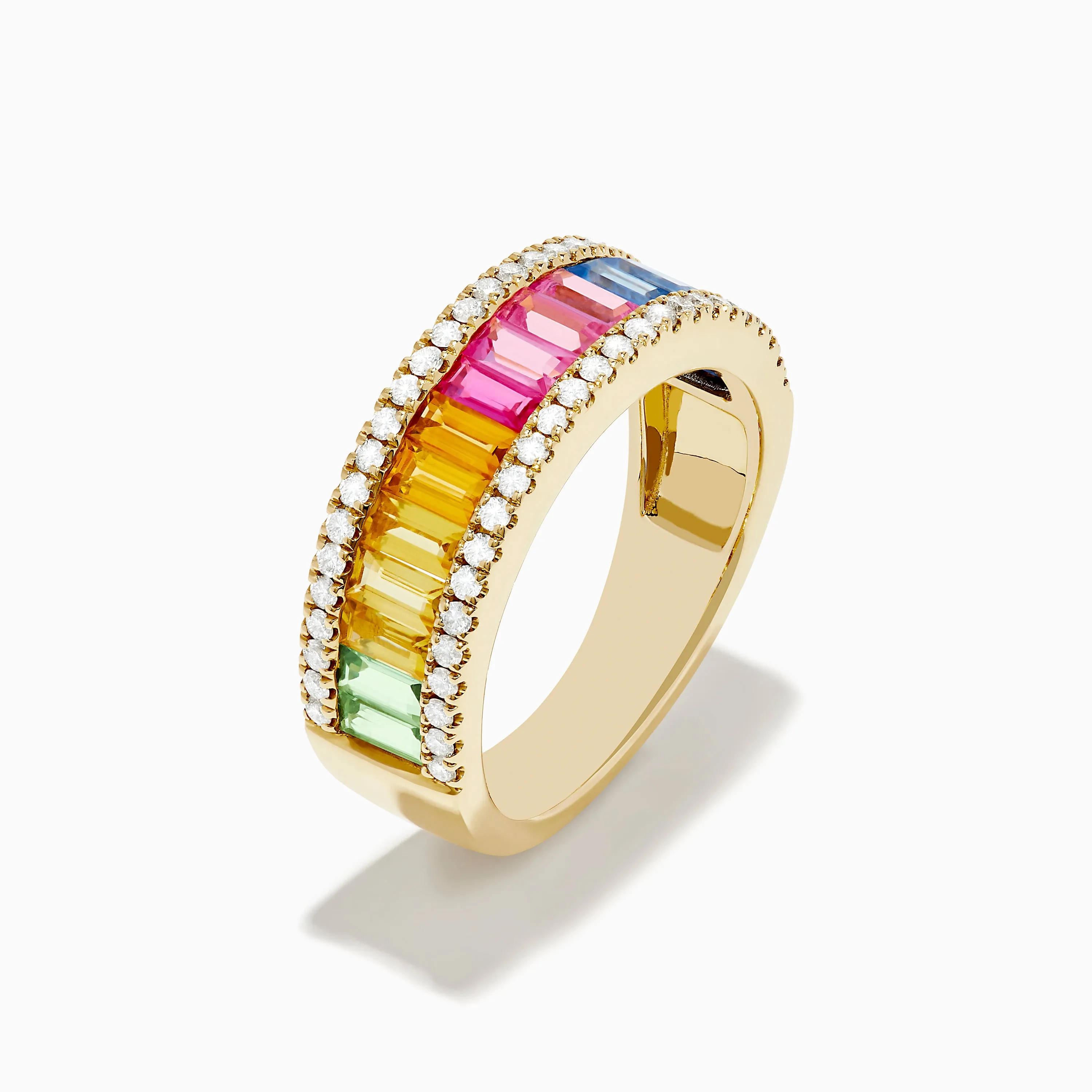 Watercolors 14K Yellow Gold Multi Color Sapphire and Diamond Ring sold by Effy product image thumbnail 4