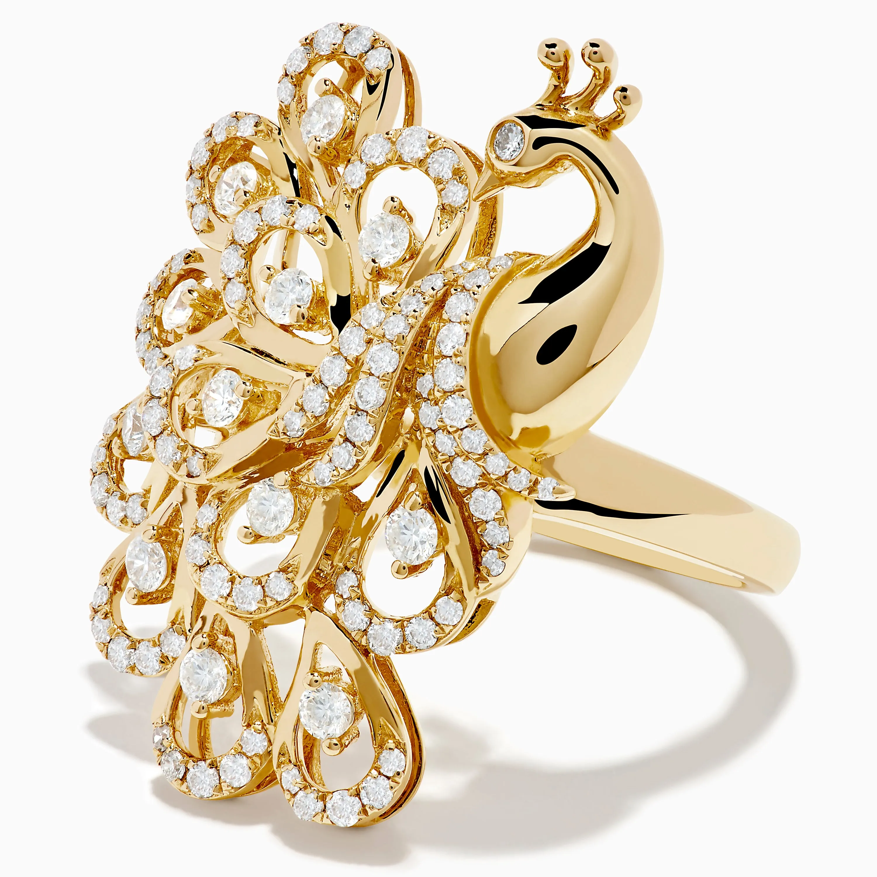 Safari 14K Yellow Gold Diamond Peacock Ring sold by Effy product image thumbnail 2