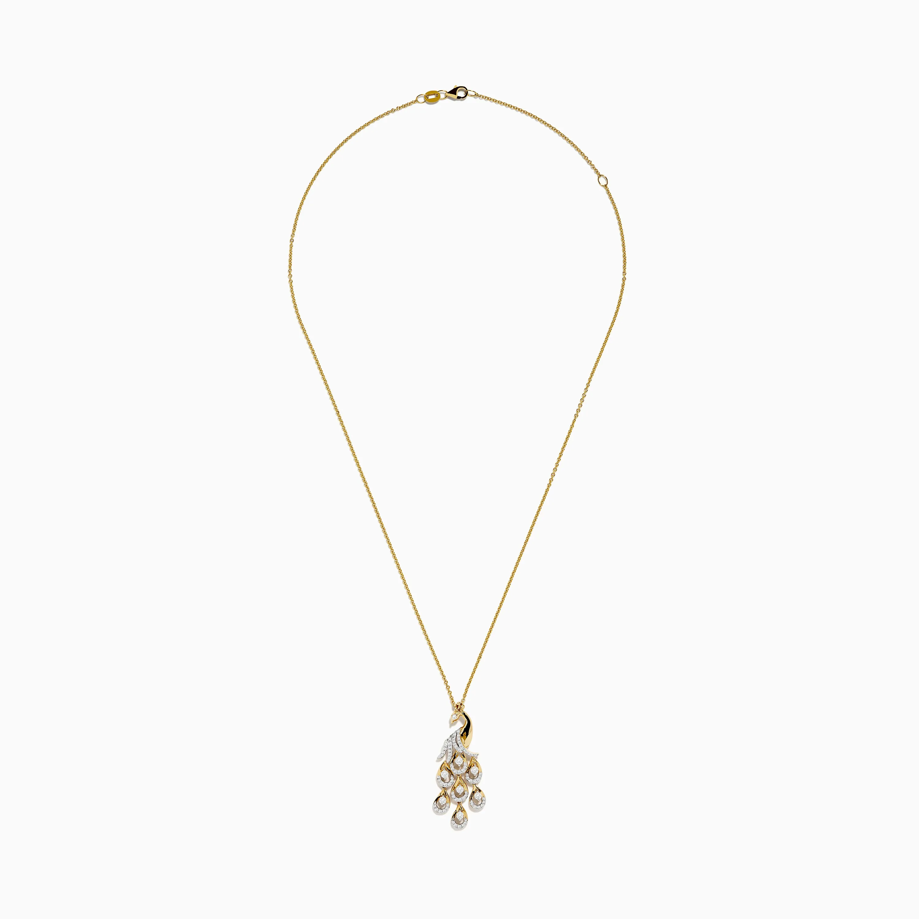 Safari 14K Yellow Gold Diamond Peacock Pendant sold by Effy product image thumbnail 3