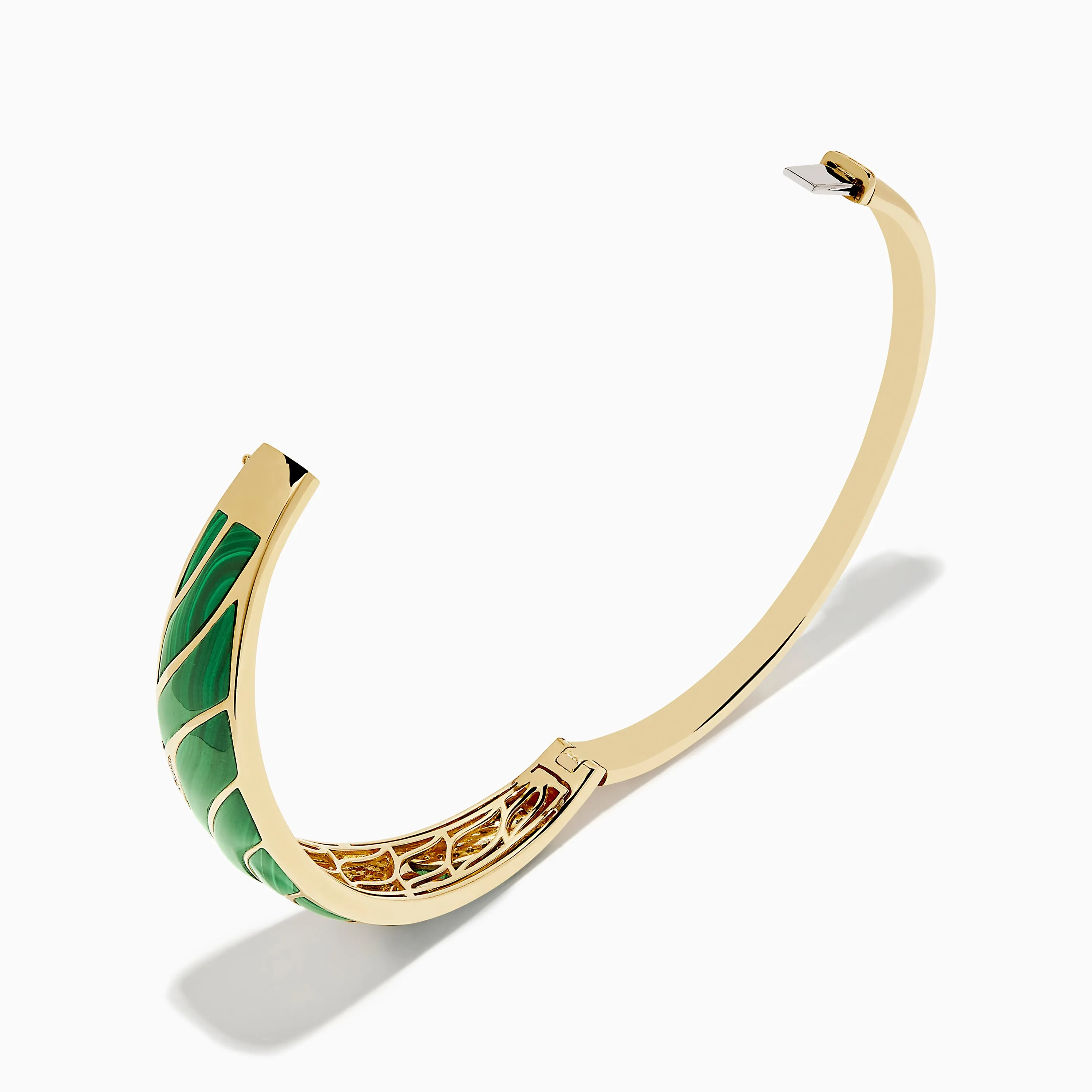 14K Yellow Gold Malachite and Diamond Inlay Bangle sold by Effy product image thumbnail 2