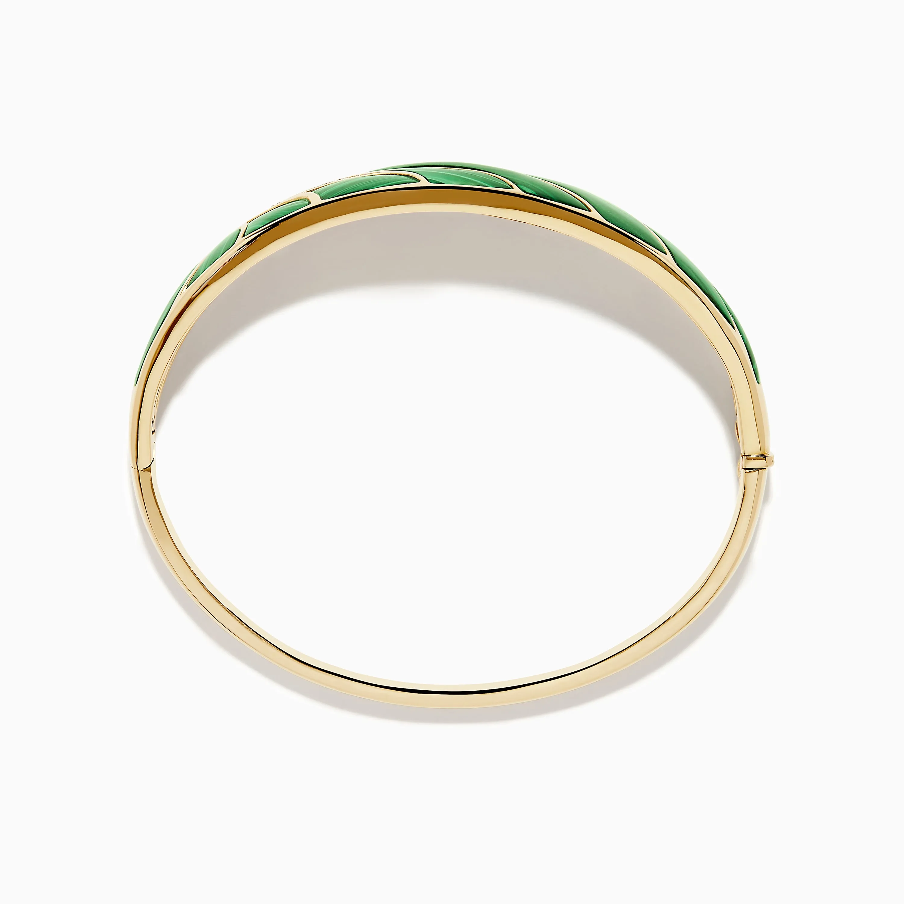 14K Yellow Gold Malachite and Diamond Inlay Bangle sold by Effy product image thumbnail 3