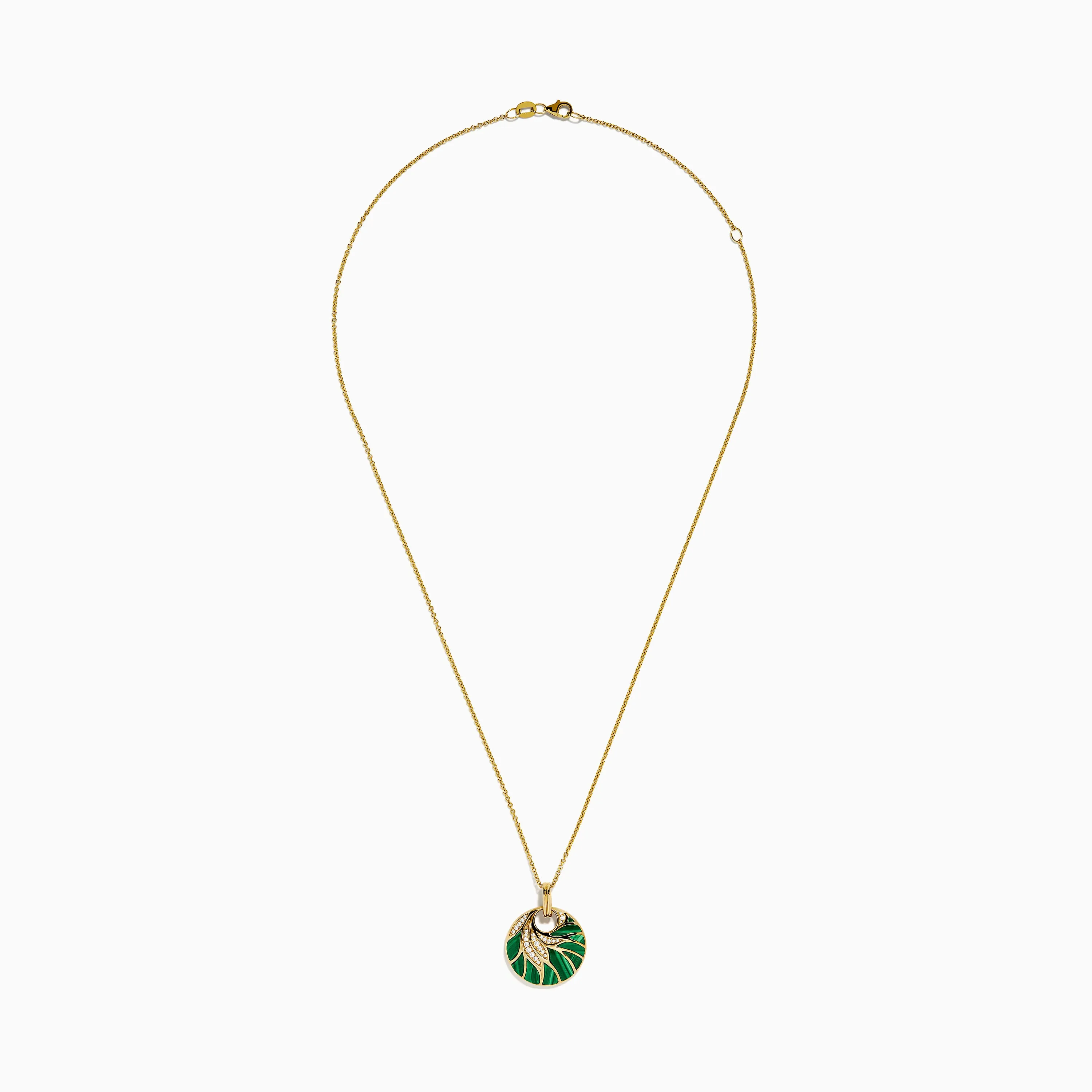 14K Yellow Gold Malachite and Diamond Inlay Pendant sold by Effy product image thumbnail 3