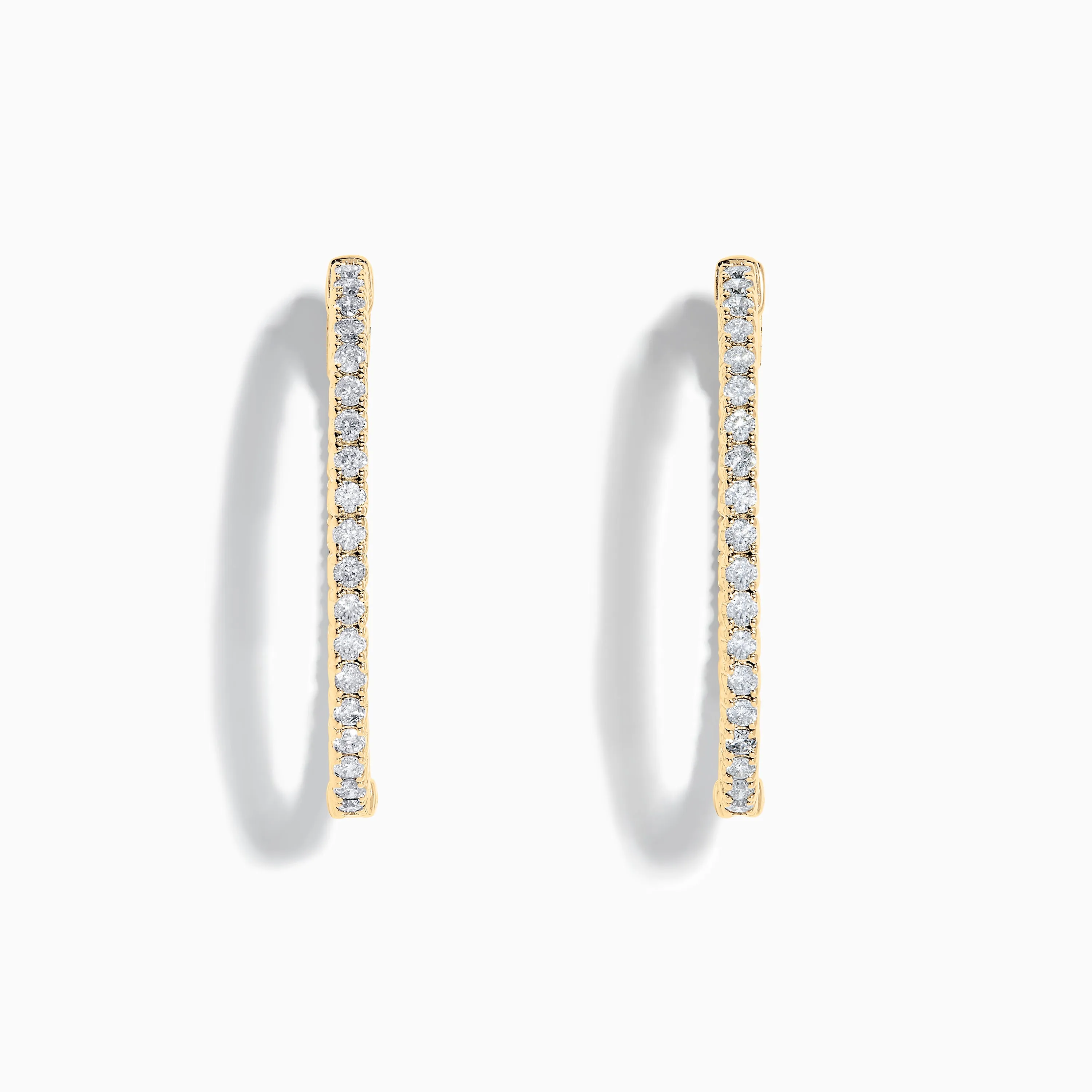 14K Yellow Gold Inside Out Diamond Oval Earrings, 2.00 TCW sold by Effy