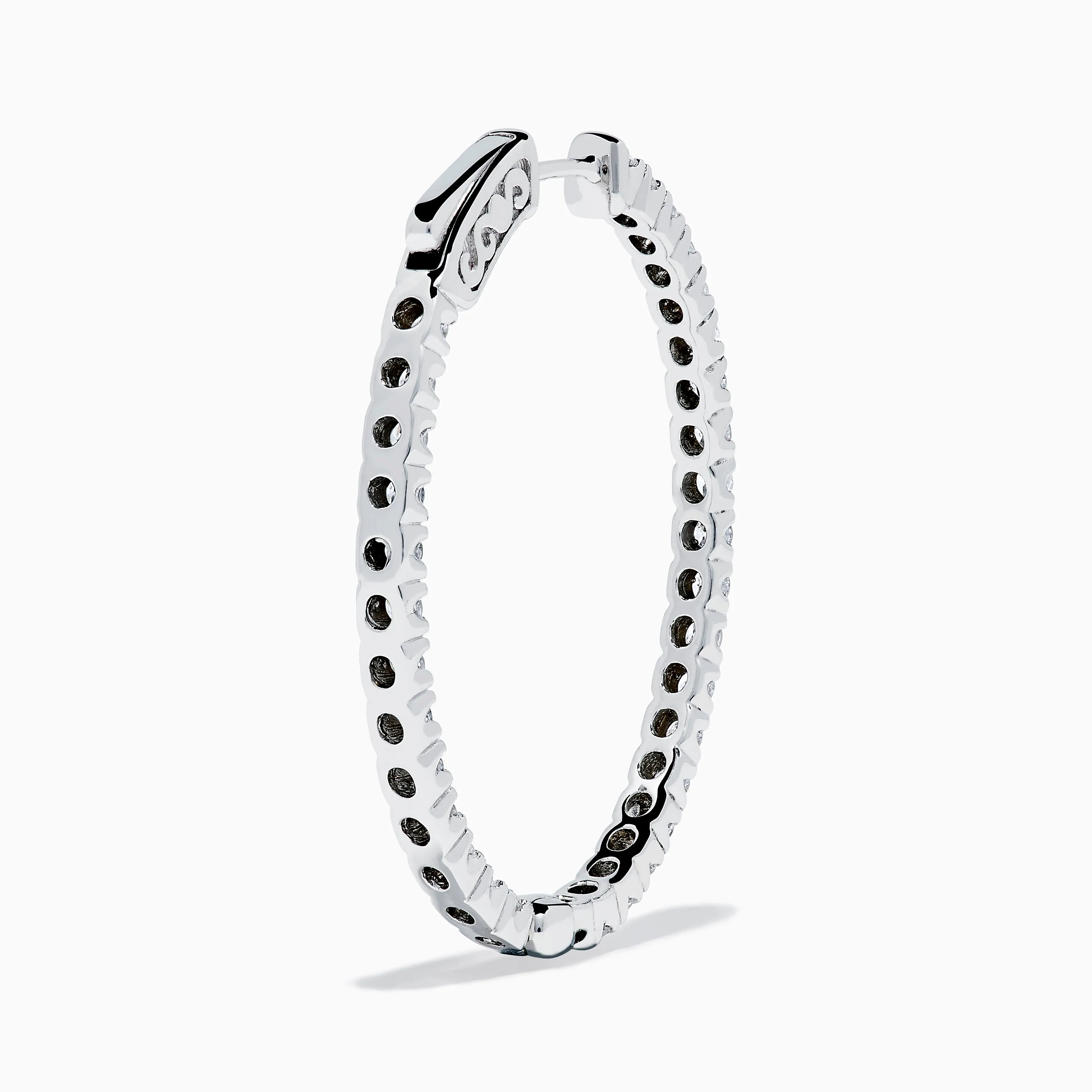 14K White Gold Inside Out Diamond Oval Earrings, 2.00 TCW sold by Effy product image thumbnail 4