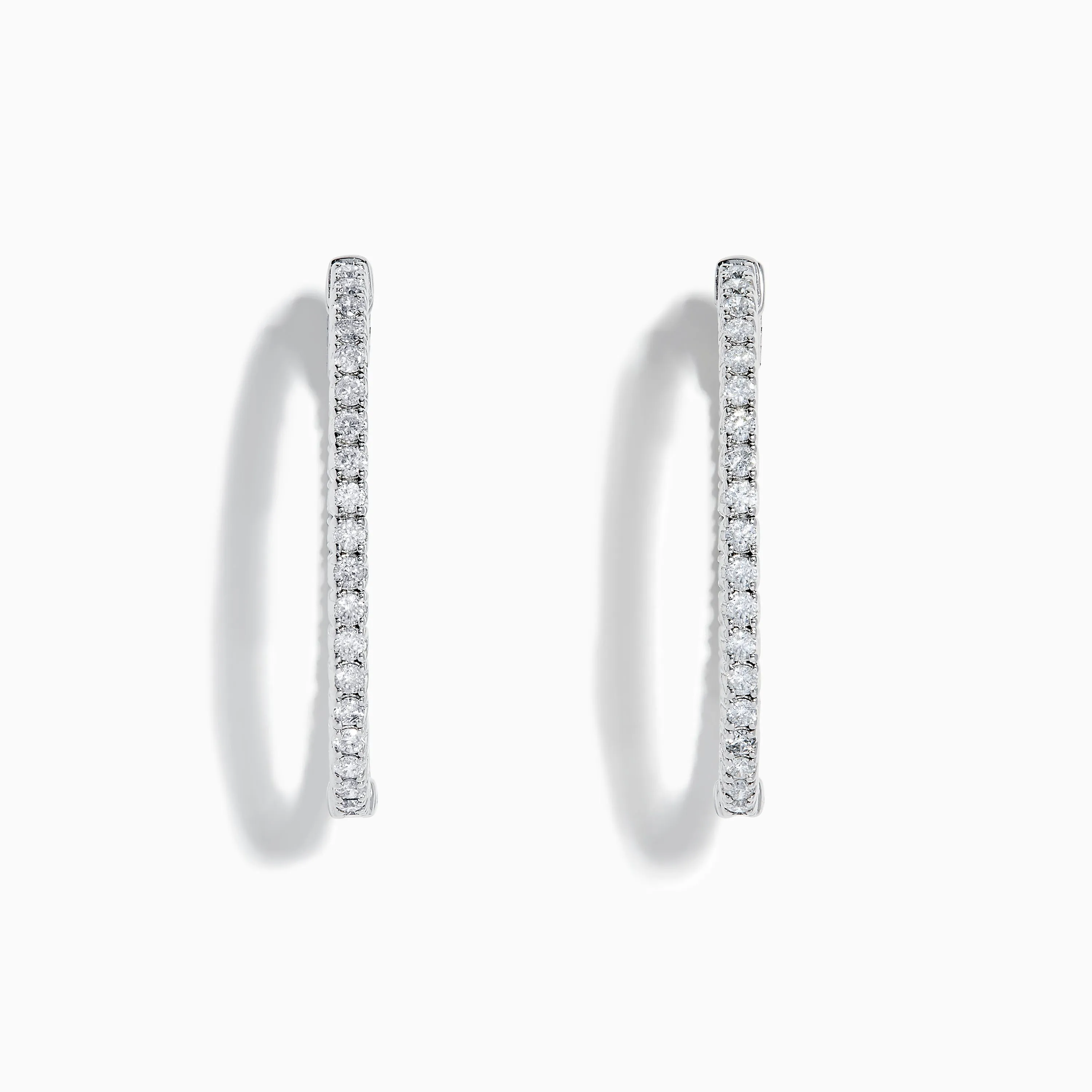 14K White Gold Inside Out Diamond Oval Earrings, 2.00 TCW sold by Effy