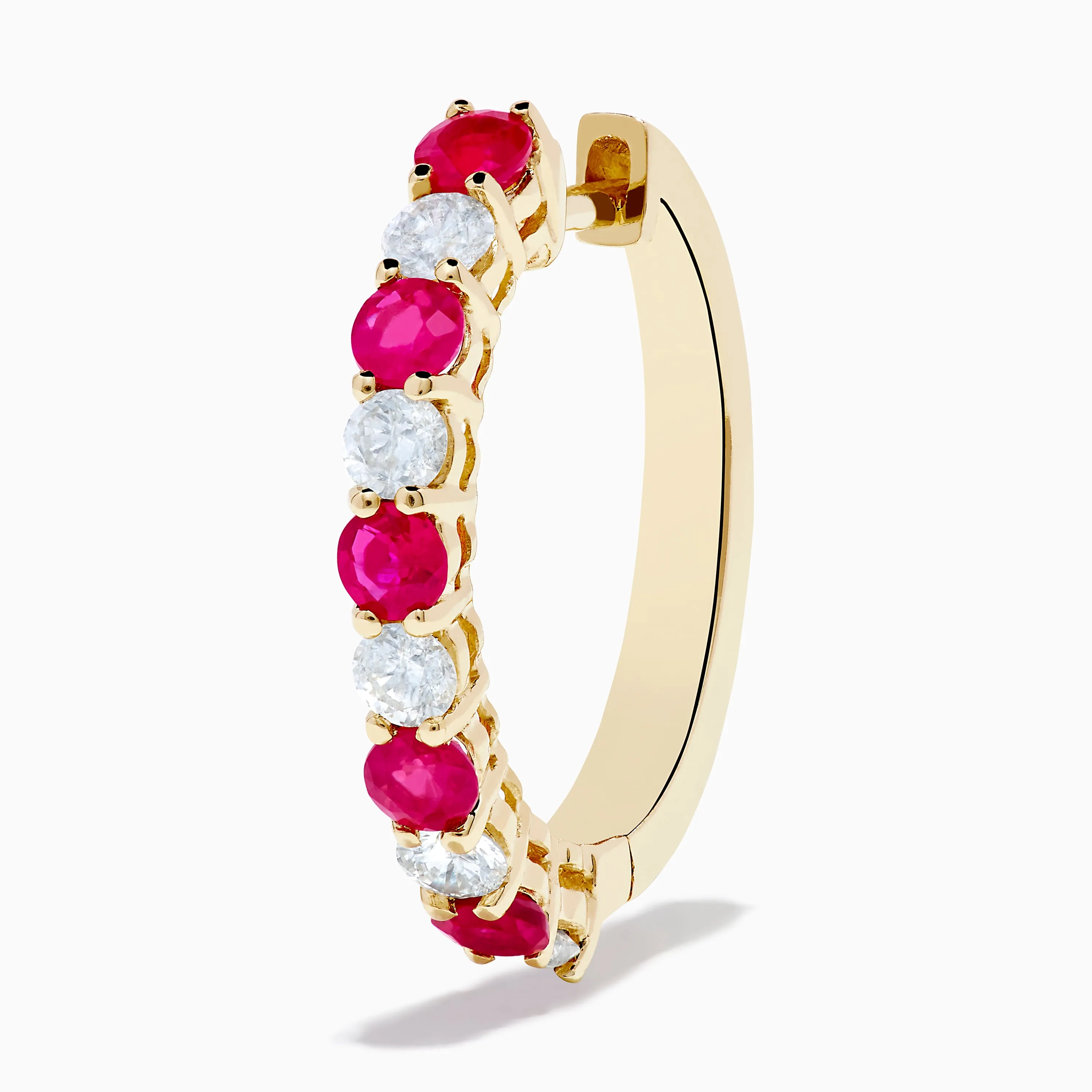 14K Yellow Gold Ruby & Diamond Hoop Earrings, 1.35 TCW sold by Effy product image thumbnail 2