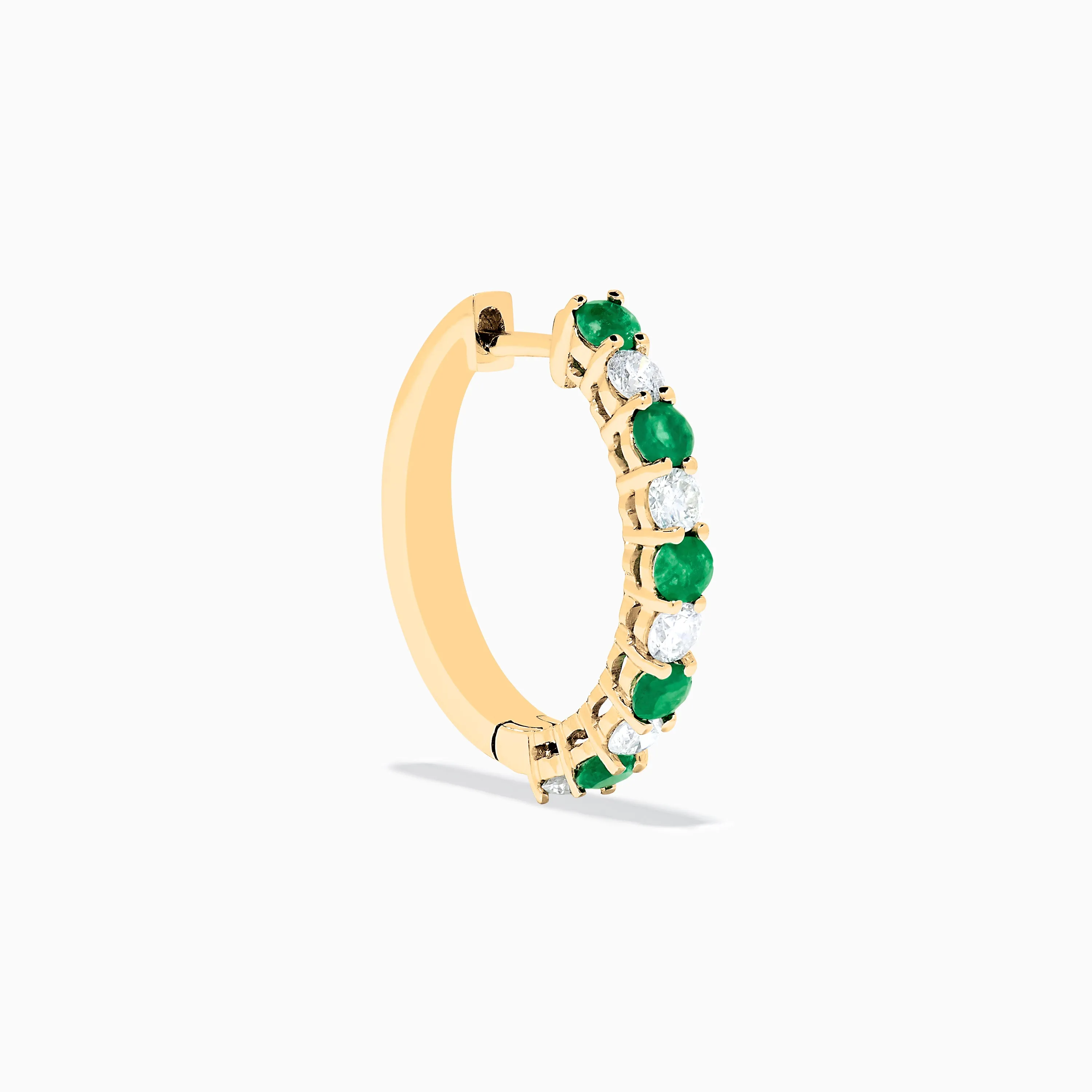 14K Yellow Gold Emerald & Diamond Hoop Earrings, 1.35 TCW sold by Effy product image thumbnail 3