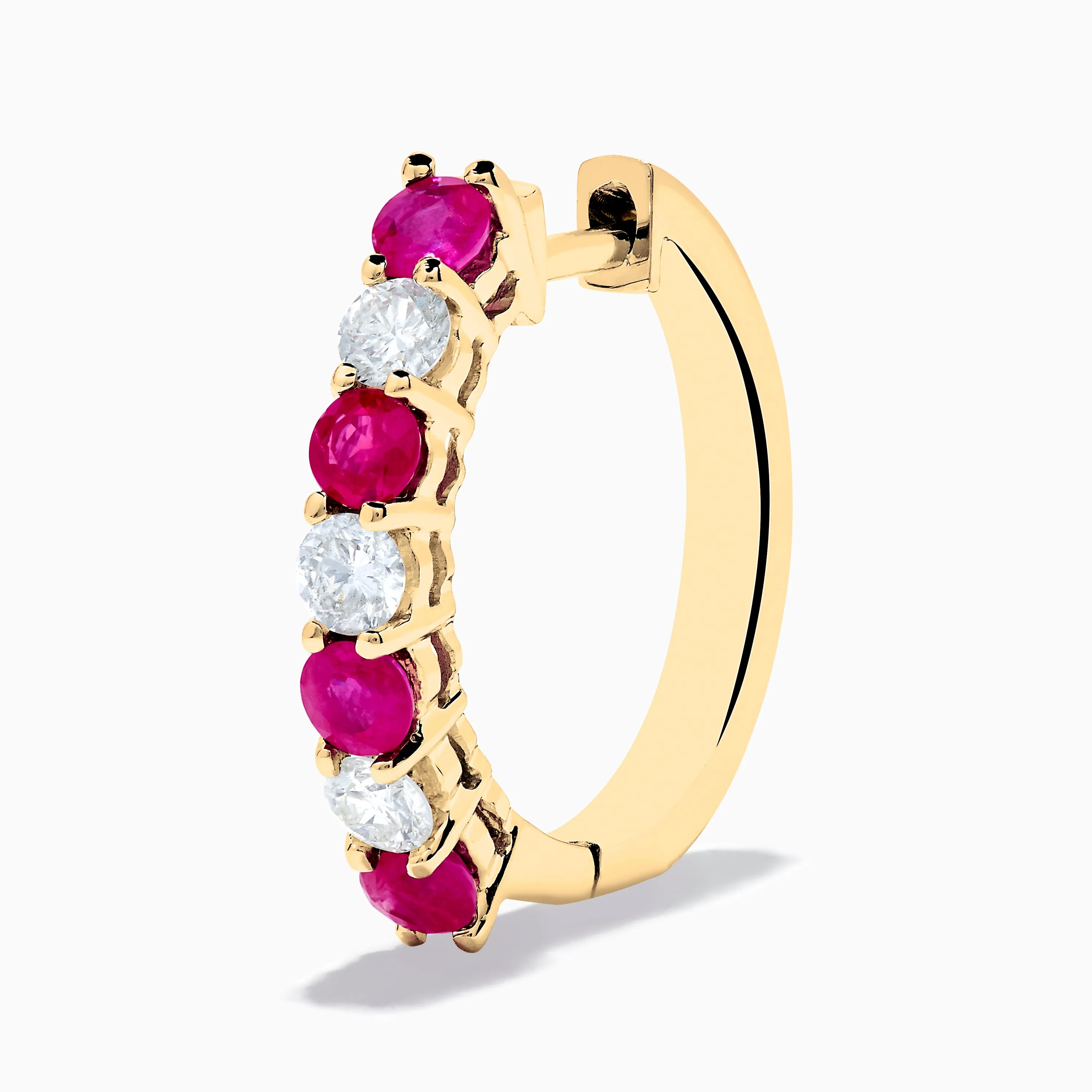 14K Yellow Gold Ruby & Diamond Hoop Earrings, 1.10 TCW sold by Effy product image thumbnail 2