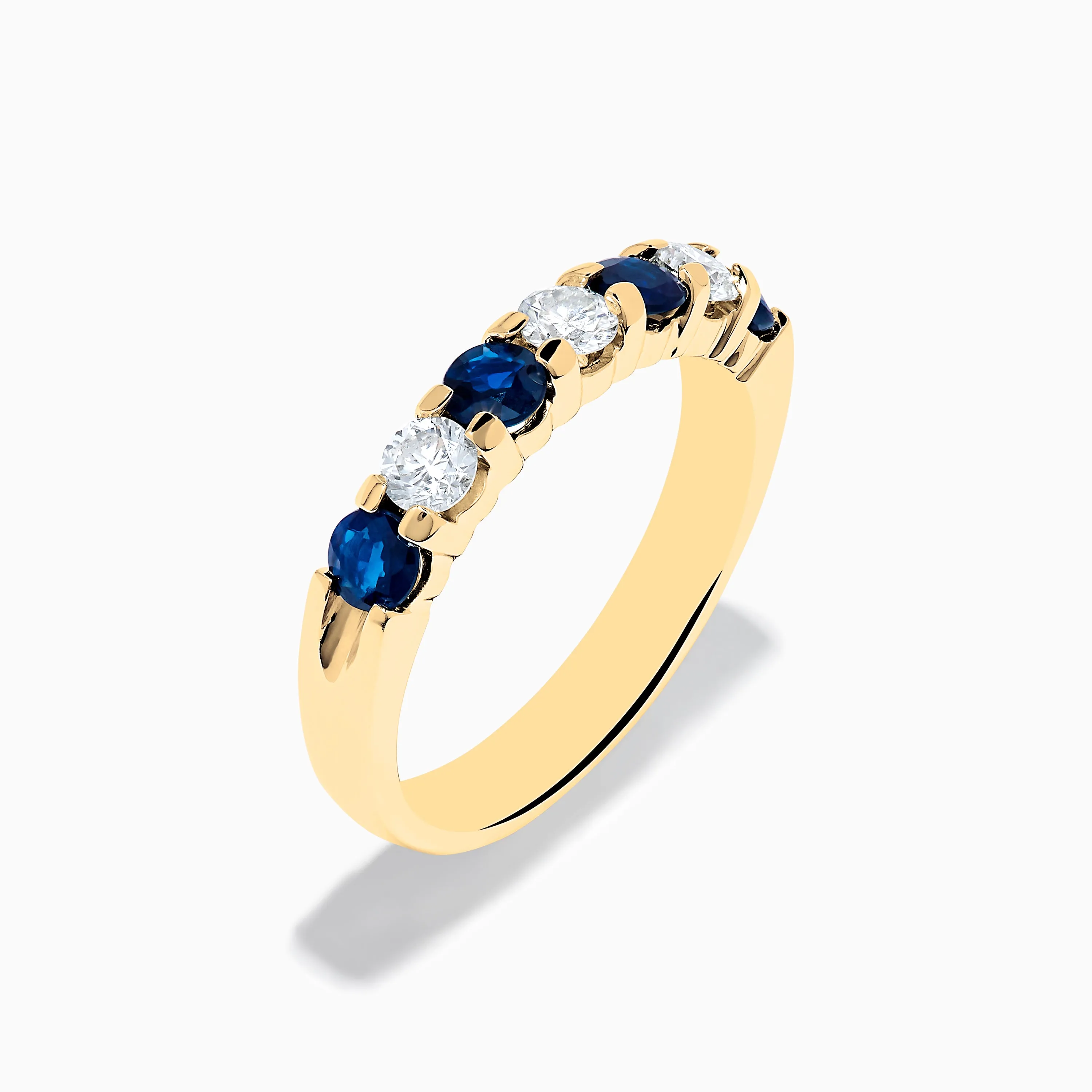 14K Yellow Gold 7-Stone Blue Sapphire & Diamond Band, 1.00 TCW sold by Effy product image thumbnail 4