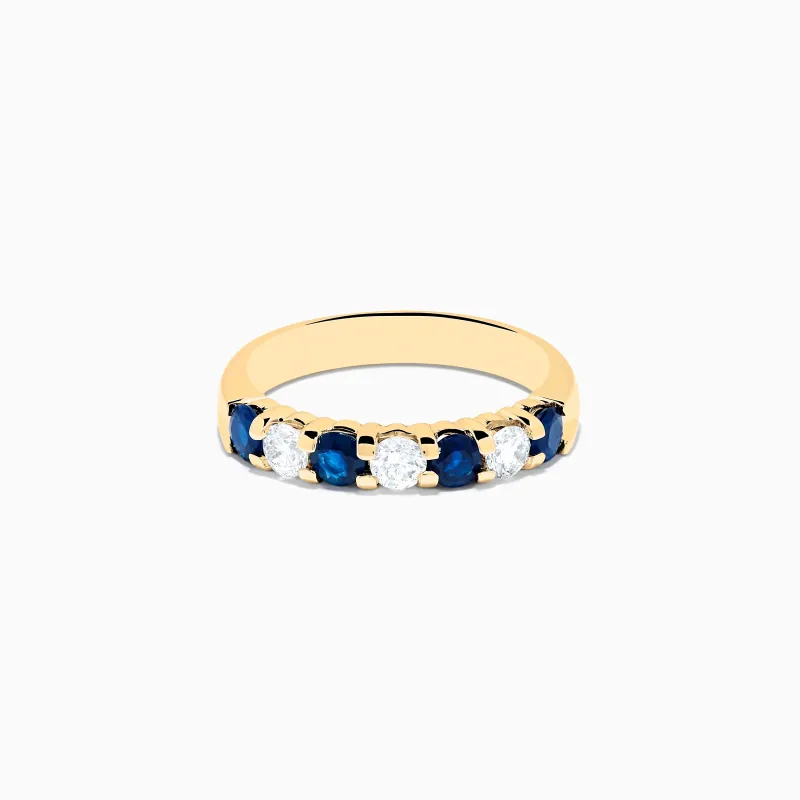 14K Yellow Gold 7-Stone Blue Sapphire & Diamond Band, 1.00 TCW sold by Effy