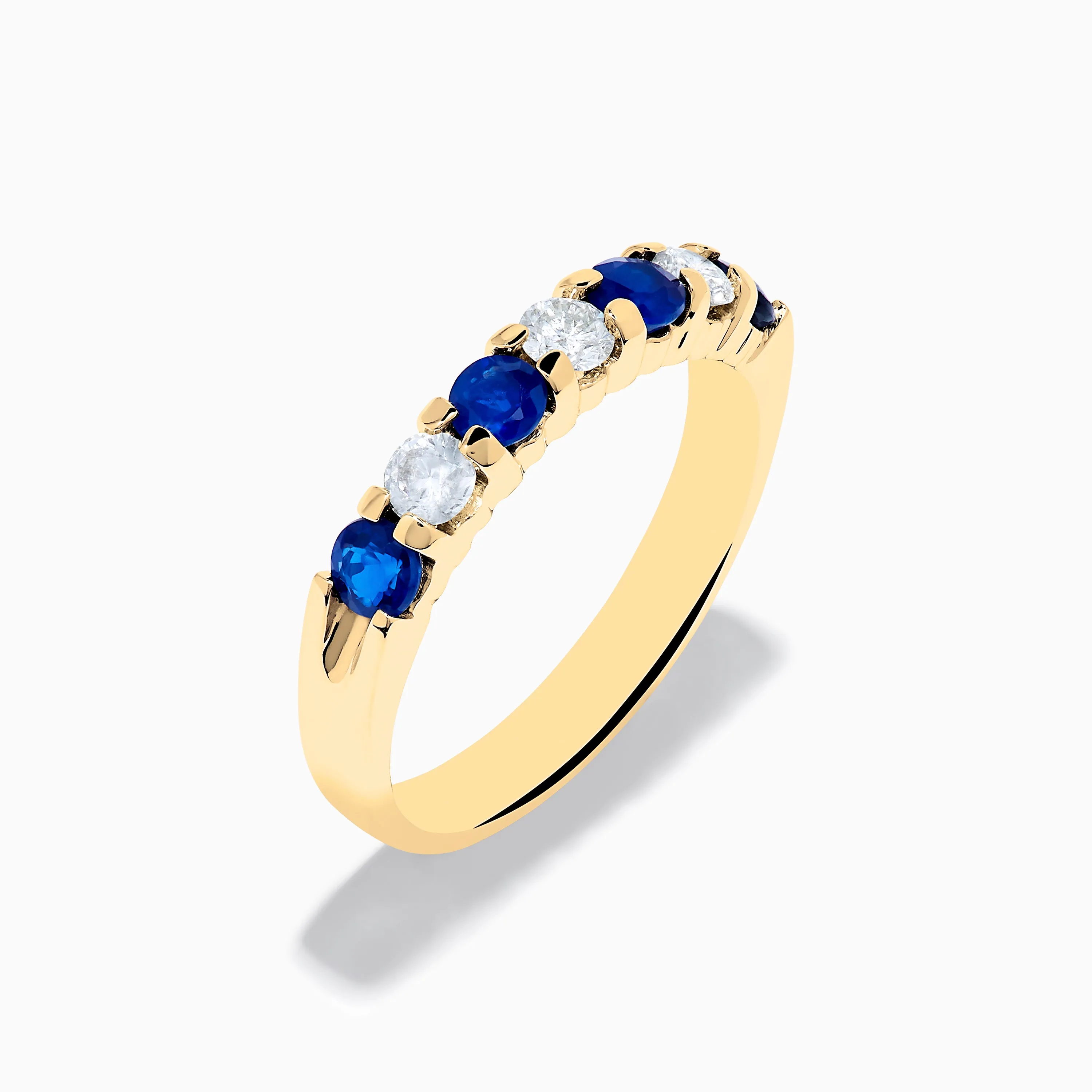 14K Yellow Gold 7-Stone Blue Sapphire & Diamond Band, 0.65 TCW sold by Effy product image thumbnail 4