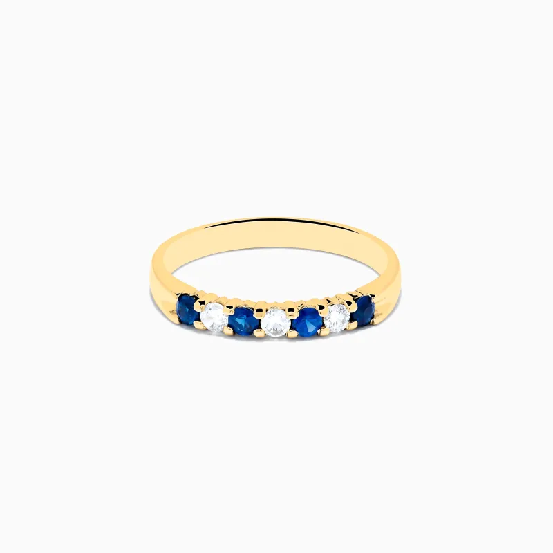 14K Yellow Gold 7-Stone Blue Sapphire & Diamond Band, 0.50 TCW sold by Effy
