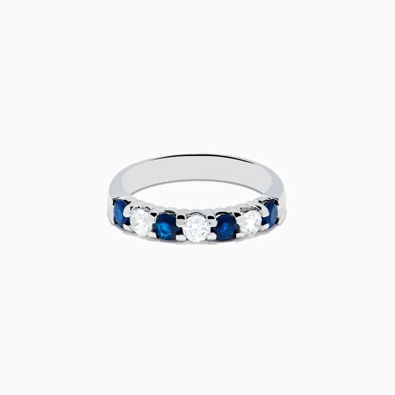 14K White Gold 7-Stone Blue Sapphire & Diamond Band, 1.00 TCW sold by Effy