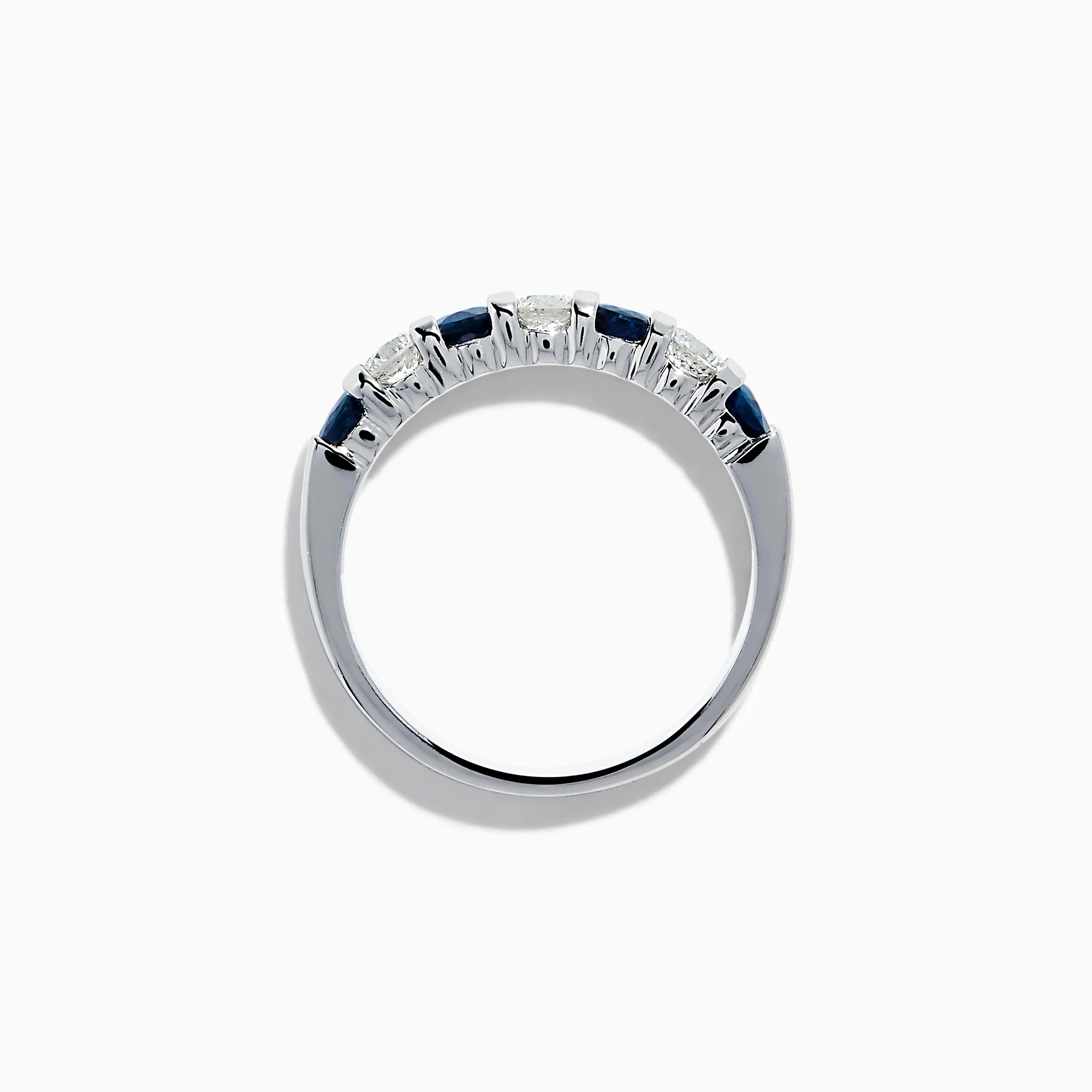 14K White Gold 7-Stone Blue Sapphire & Diamond Band, 1.00 TCW sold by Effy product image thumbnail 3