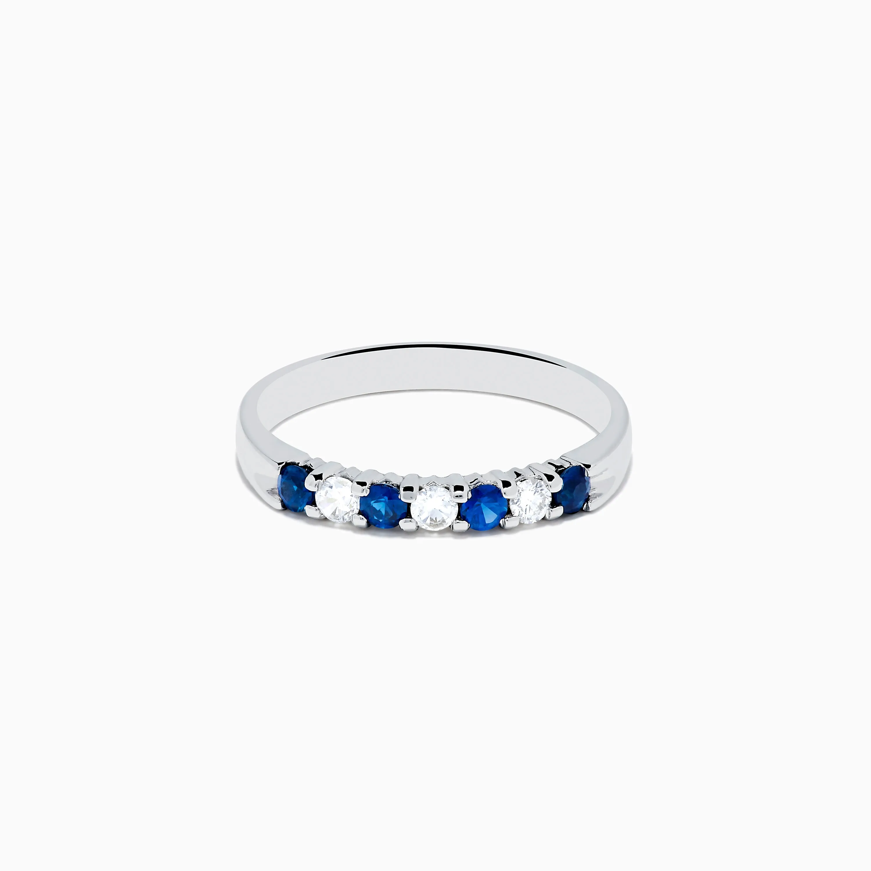 14K White Gold 7-Stone Blue Sapphire & Diamond Band, 0.50 TCW sold by Effy
