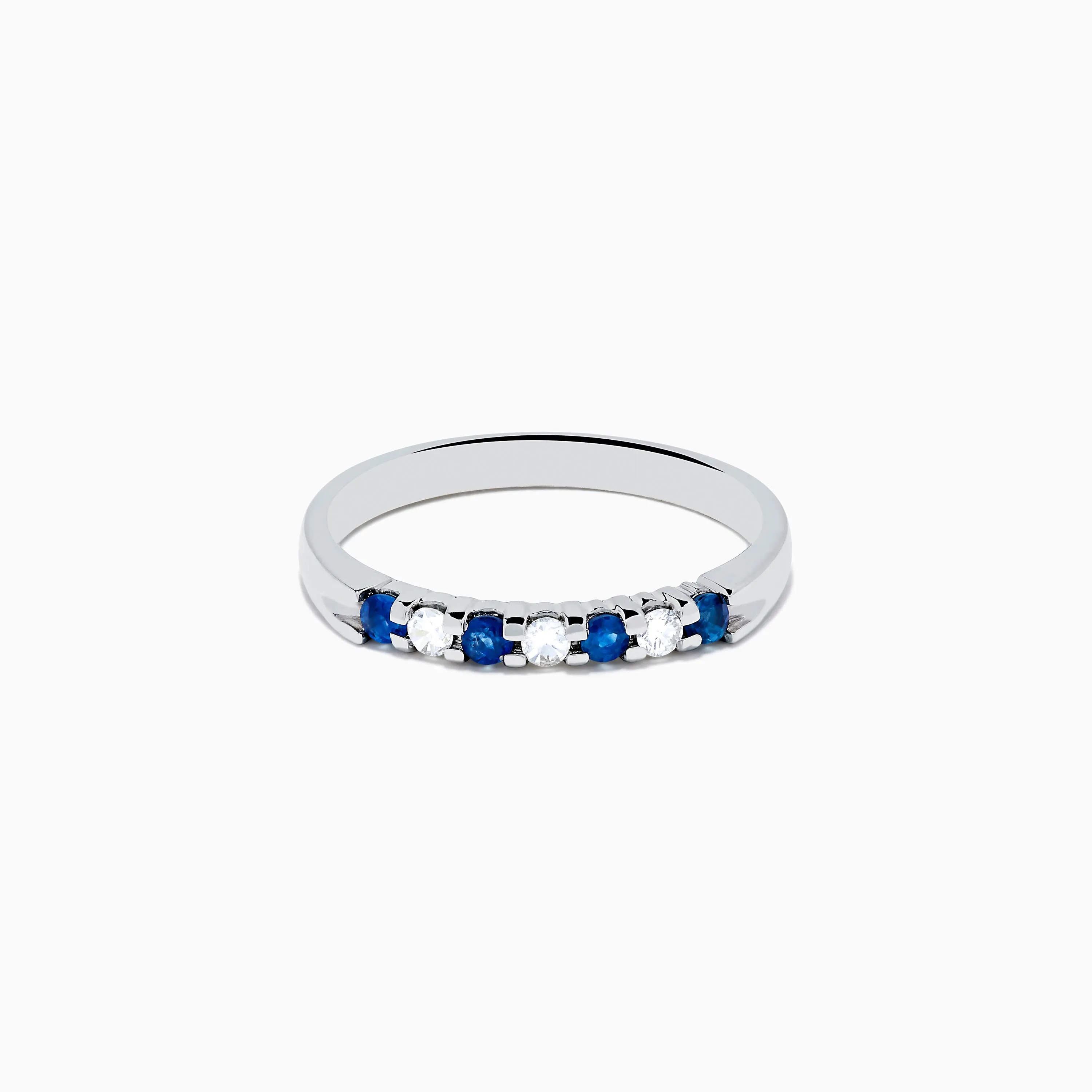 14K White Gold 7-Stone Blue Sapphire & Diamond Band, 0.25 TCW sold by Effy