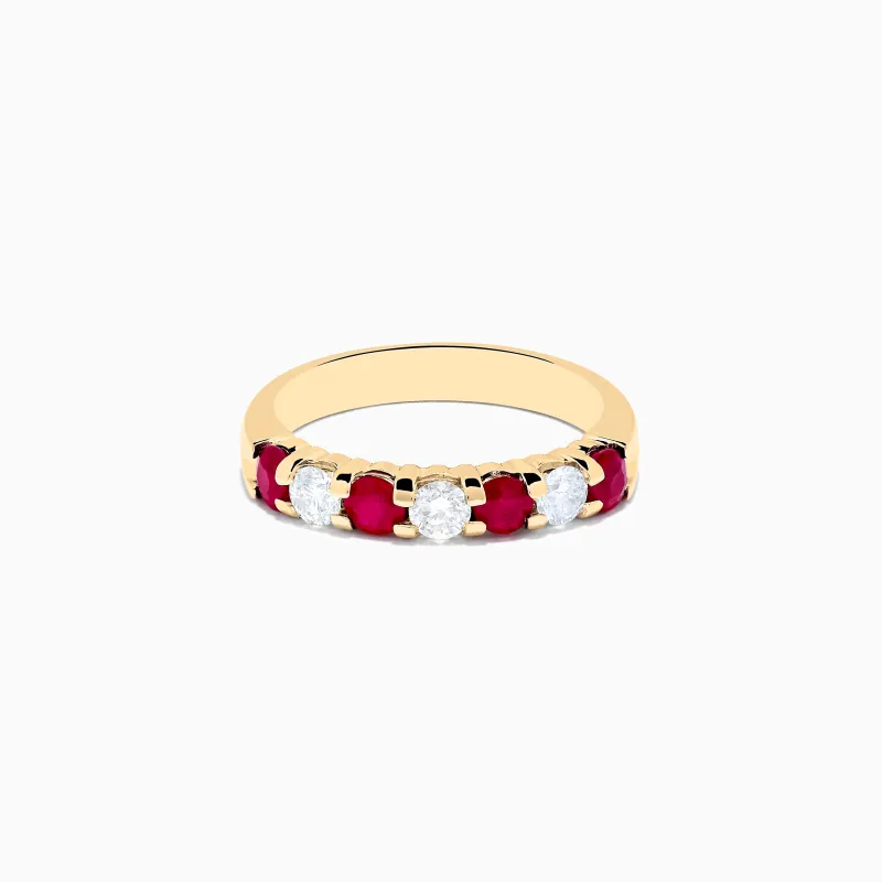 14K Yellow Gold 7-Stone Ruby & Diamond Band, 1.00 TCW sold by Effy