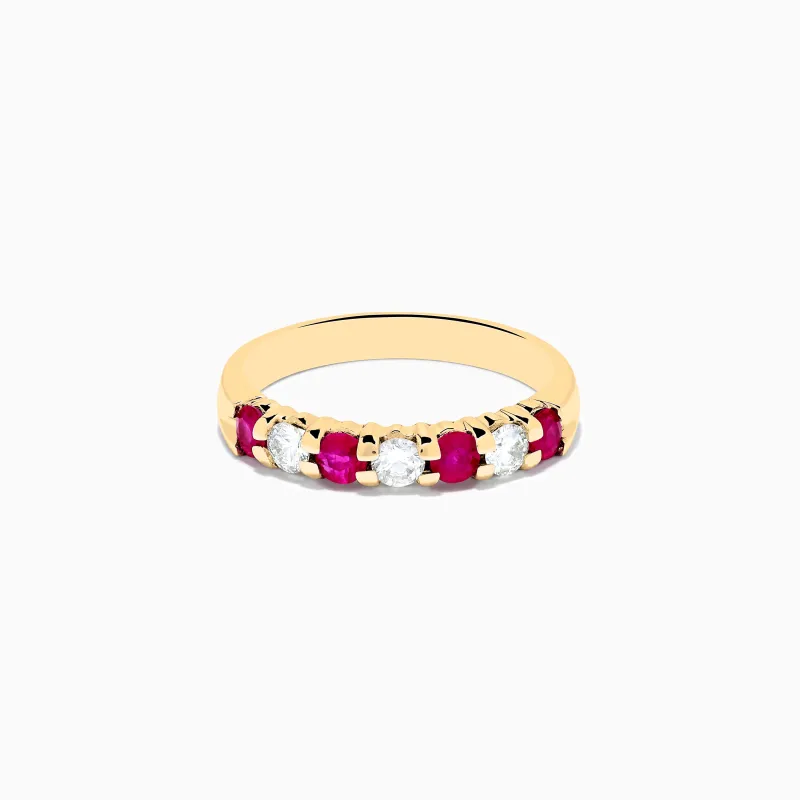14K Yellow Gold 7-Stone Ruby & Diamond Band, 0.65 TCW sold by Effy