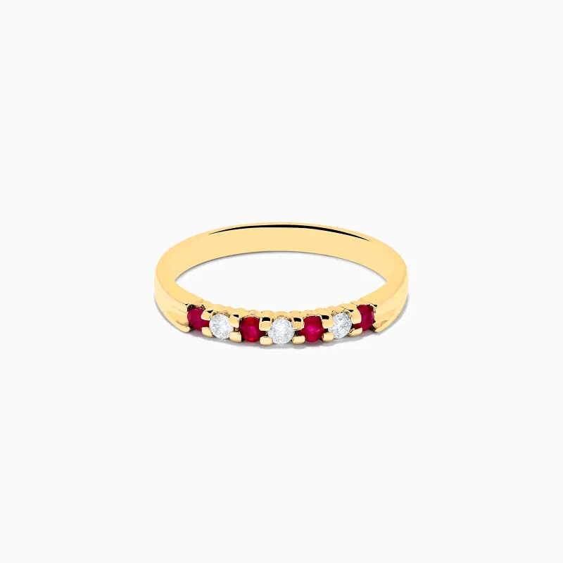 14K Yellow Gold 7-Stone Ruby & Diamond Band, 0.25 TCW sold by Effy