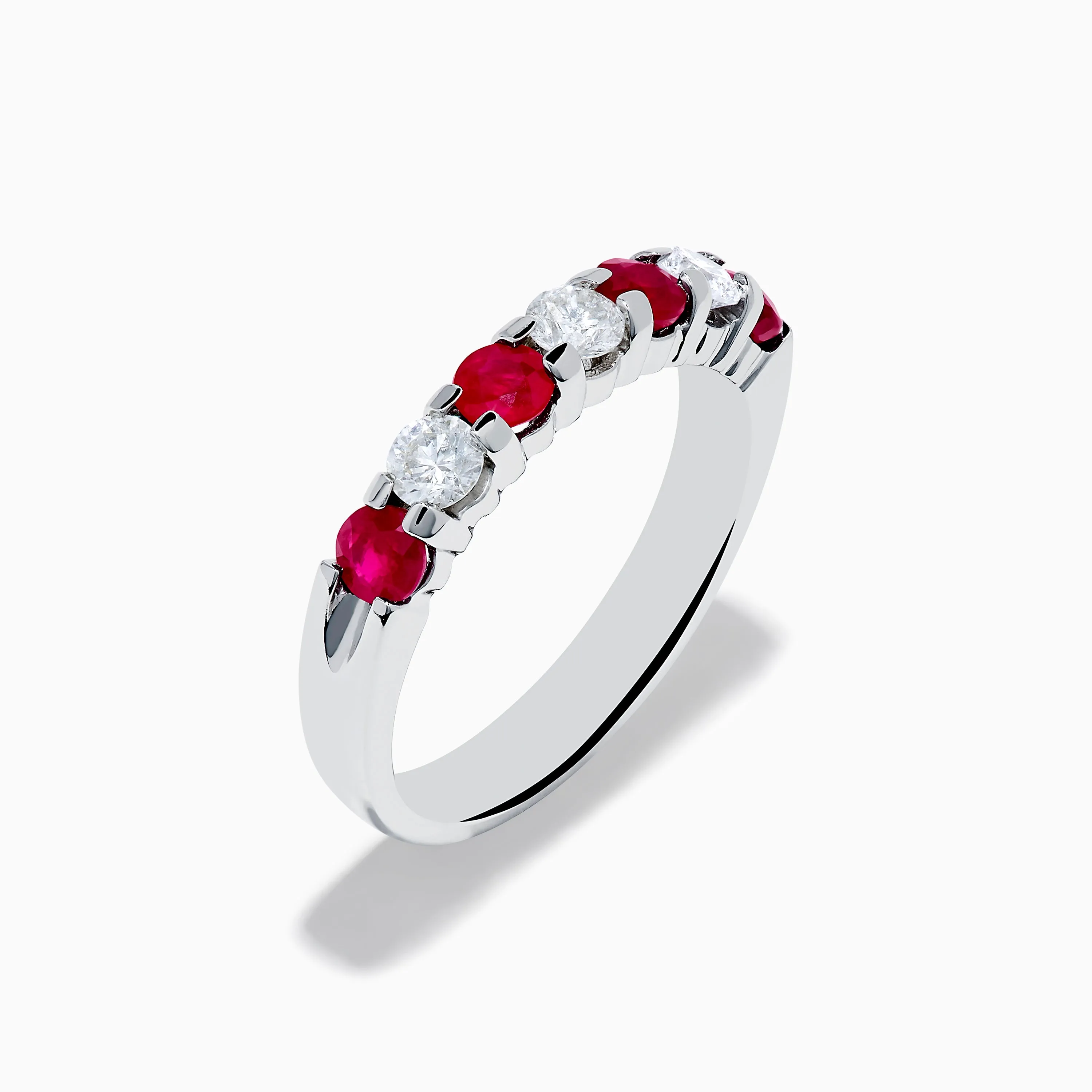 14K White Gold 7-Stone Ruby & Diamond Band, 1.00 TCW sold by Effy product image thumbnail 4