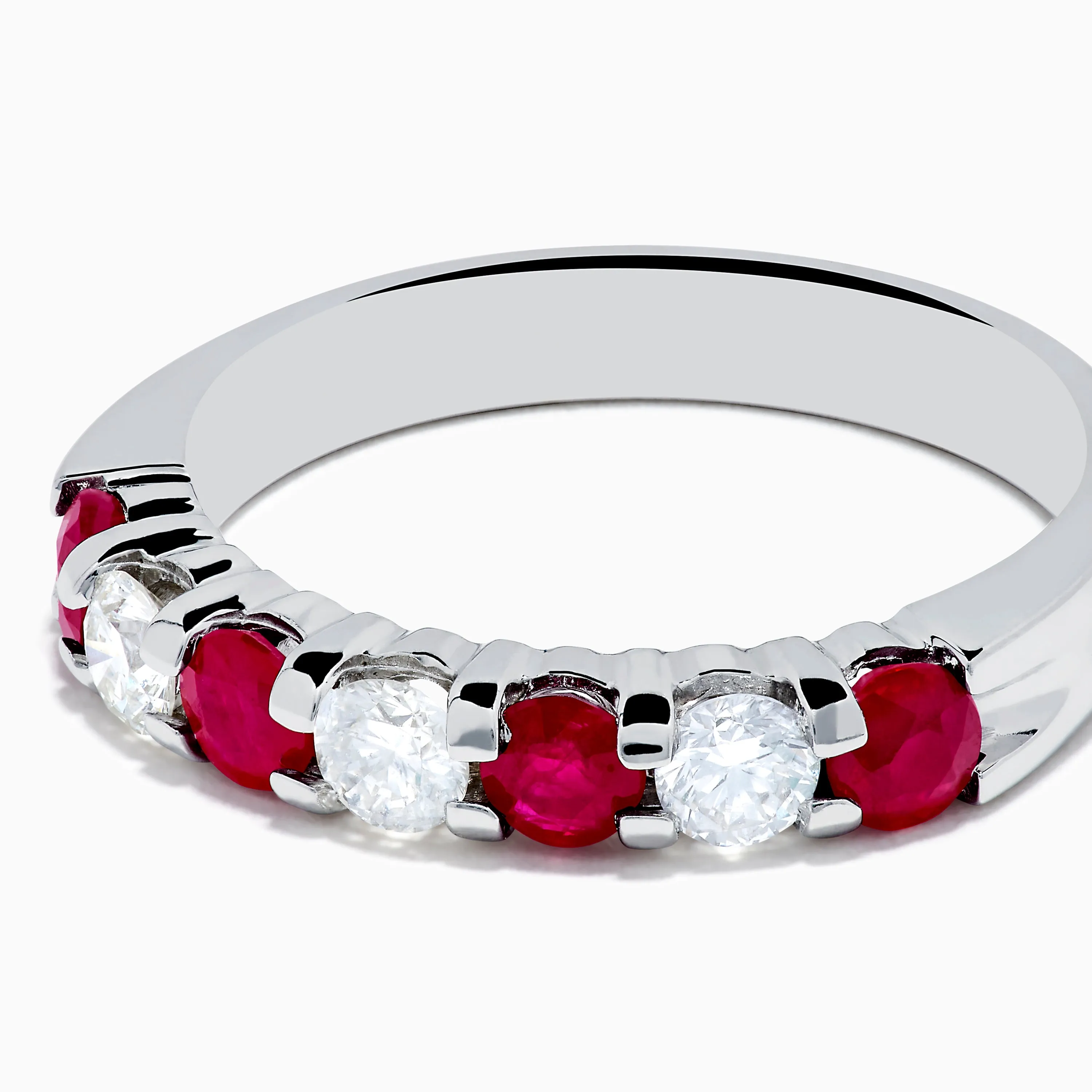 14K White Gold 7-Stone Ruby & Diamond Band, 1.00 TCW sold by Effy product image thumbnail 2