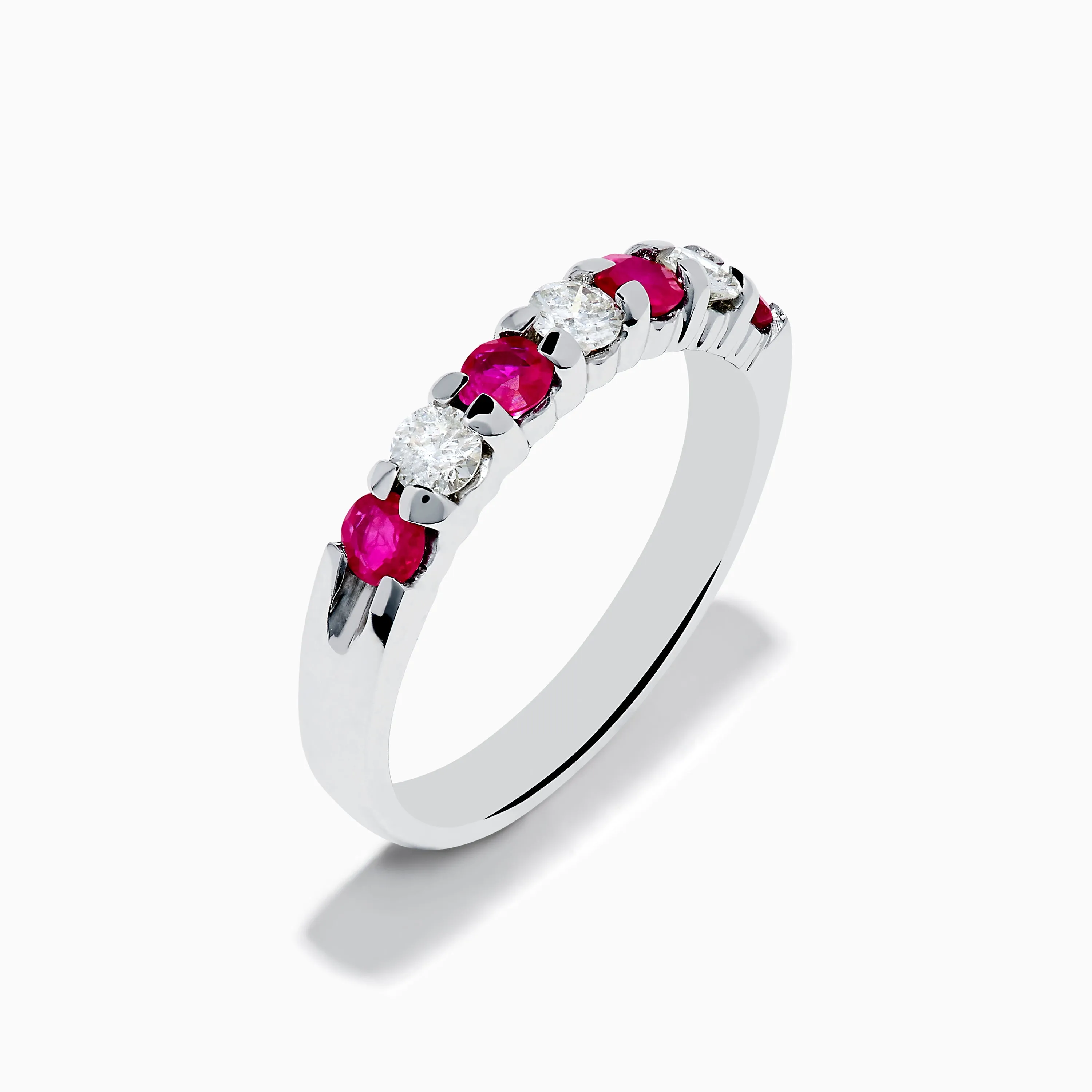 14K White Gold 7-Stone Ruby & Diamond Band, 0.65 TCW sold by Effy product image thumbnail 4