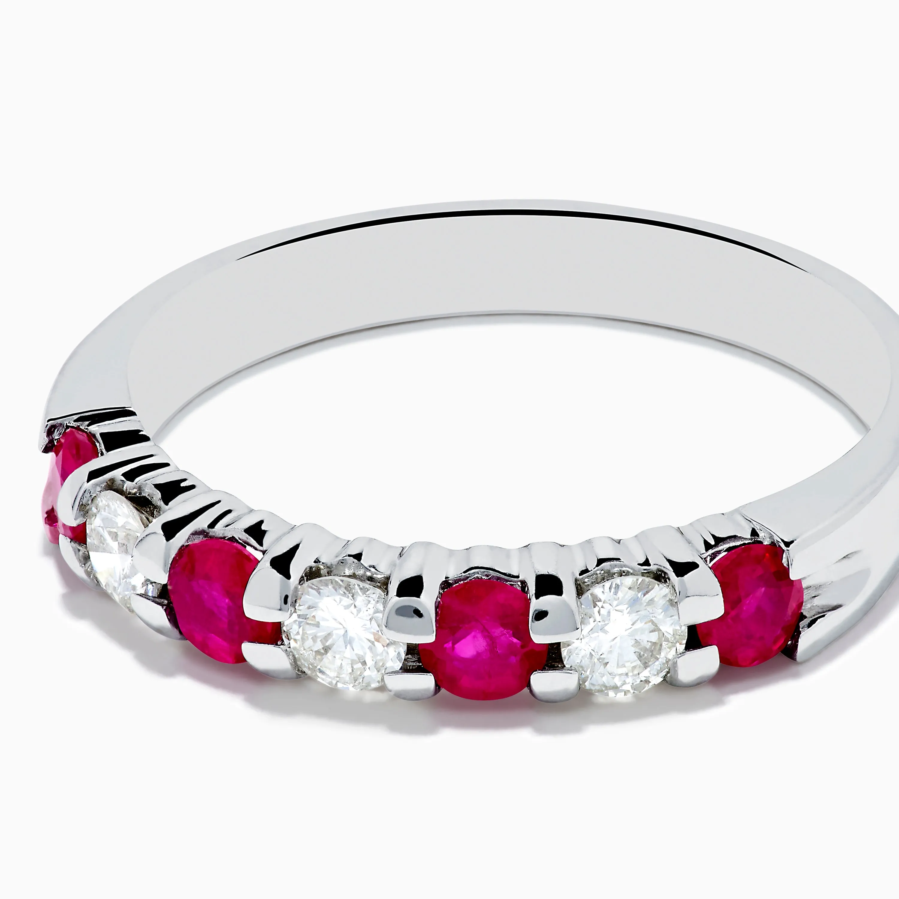 14K White Gold 7-Stone Ruby & Diamond Band, 0.65 TCW sold by Effy product image thumbnail 2