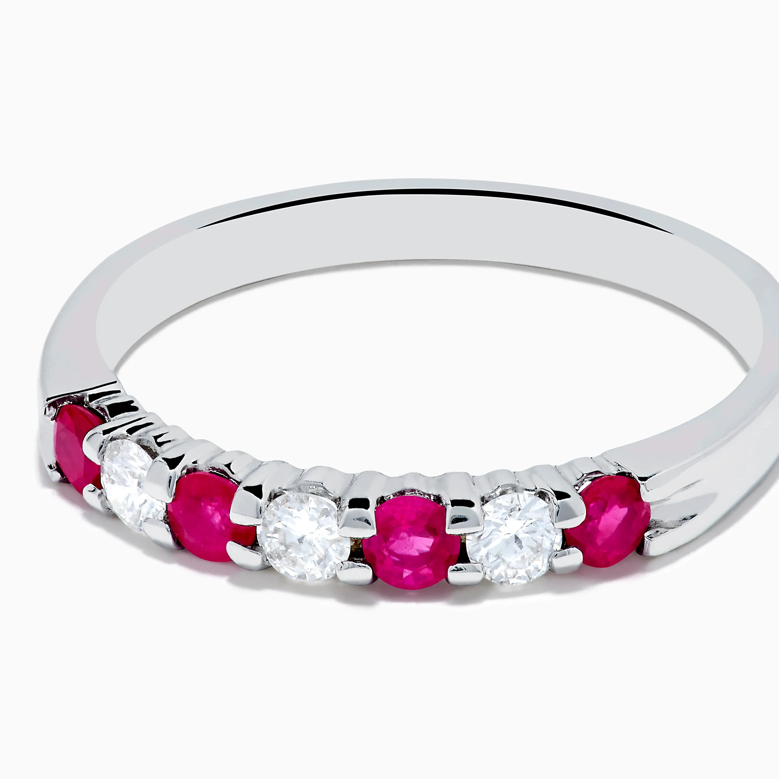 14K White Gold 7-Stone Ruby & Diamond Band, 0.50 TCW sold by Effy product image thumbnail 2