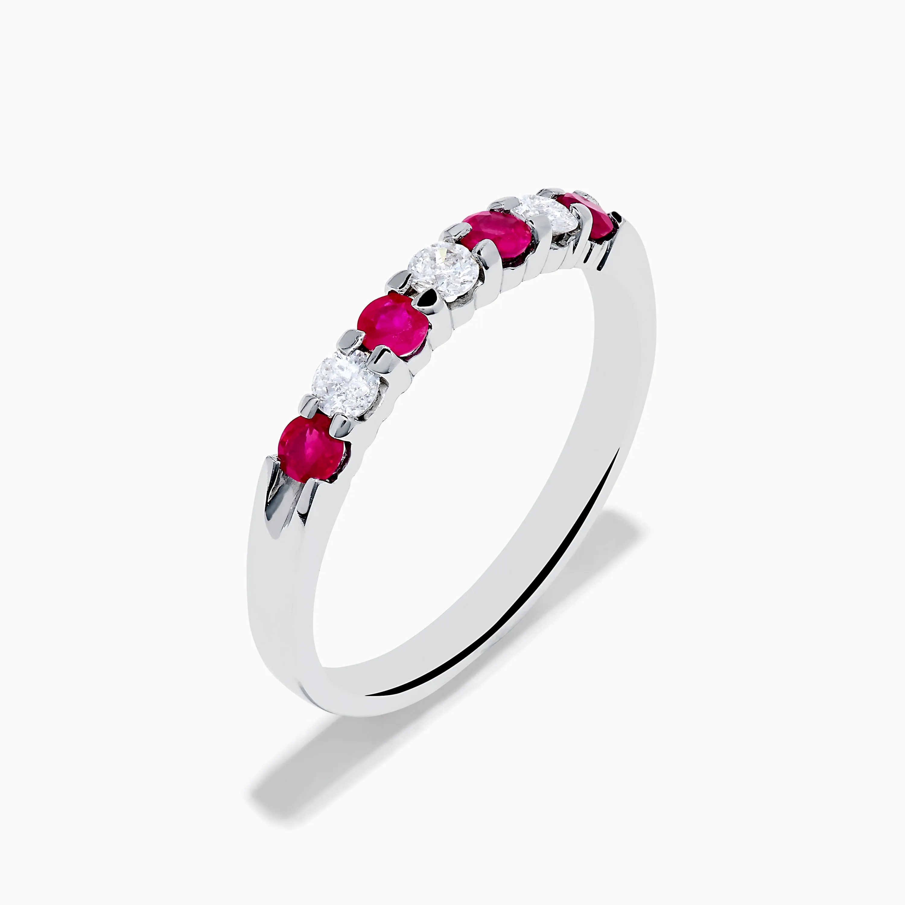 14K White Gold 7-Stone Ruby & Diamond Band, 0.50 TCW sold by Effy product image thumbnail 4